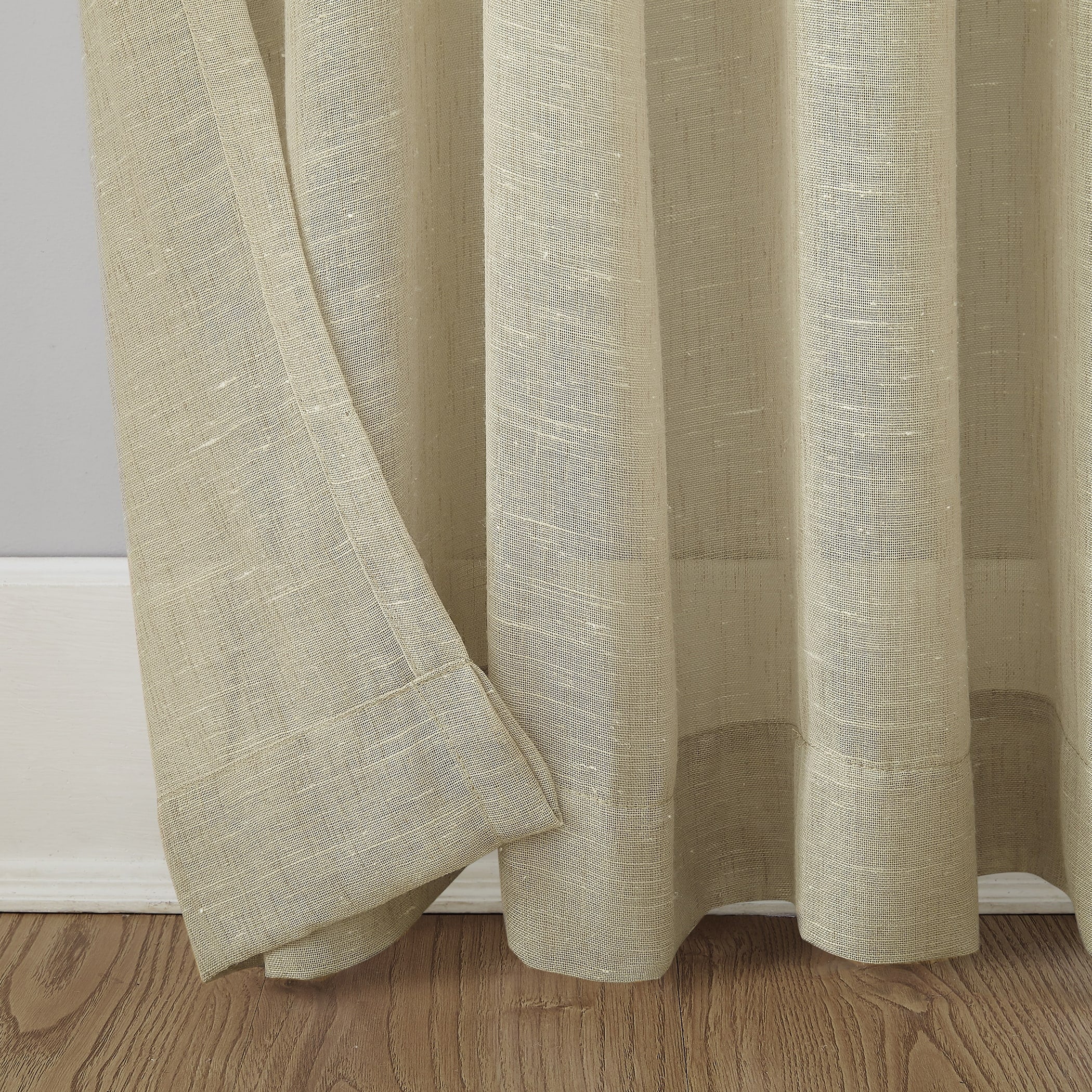 Archaeo Slub Textured Linen Blend Curtain, Single Panel