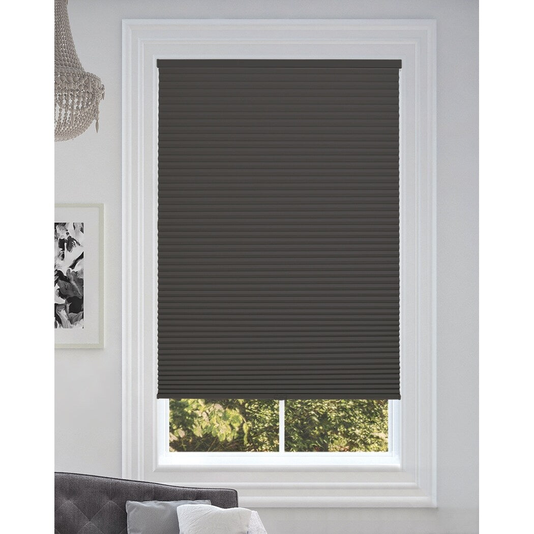 BlindsAvenue Cordless Blackout Cellular Honeycomb Shade, 9/16 Single Cell, Anthracite