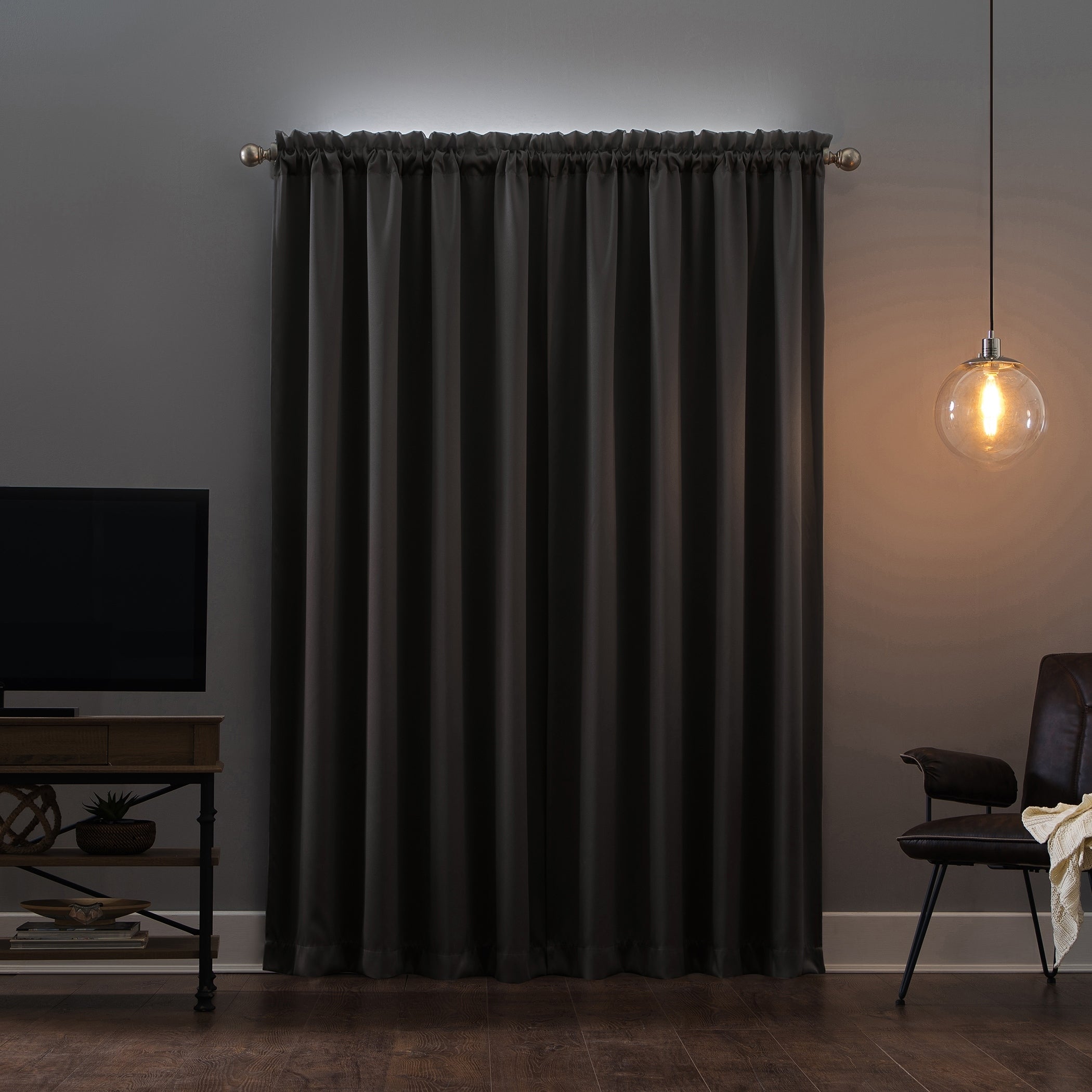 Sun Zero Oslo Theater Grade Extreme Total Blackout Rod Pocket 1-Piece Curtain Panel, Single Panel