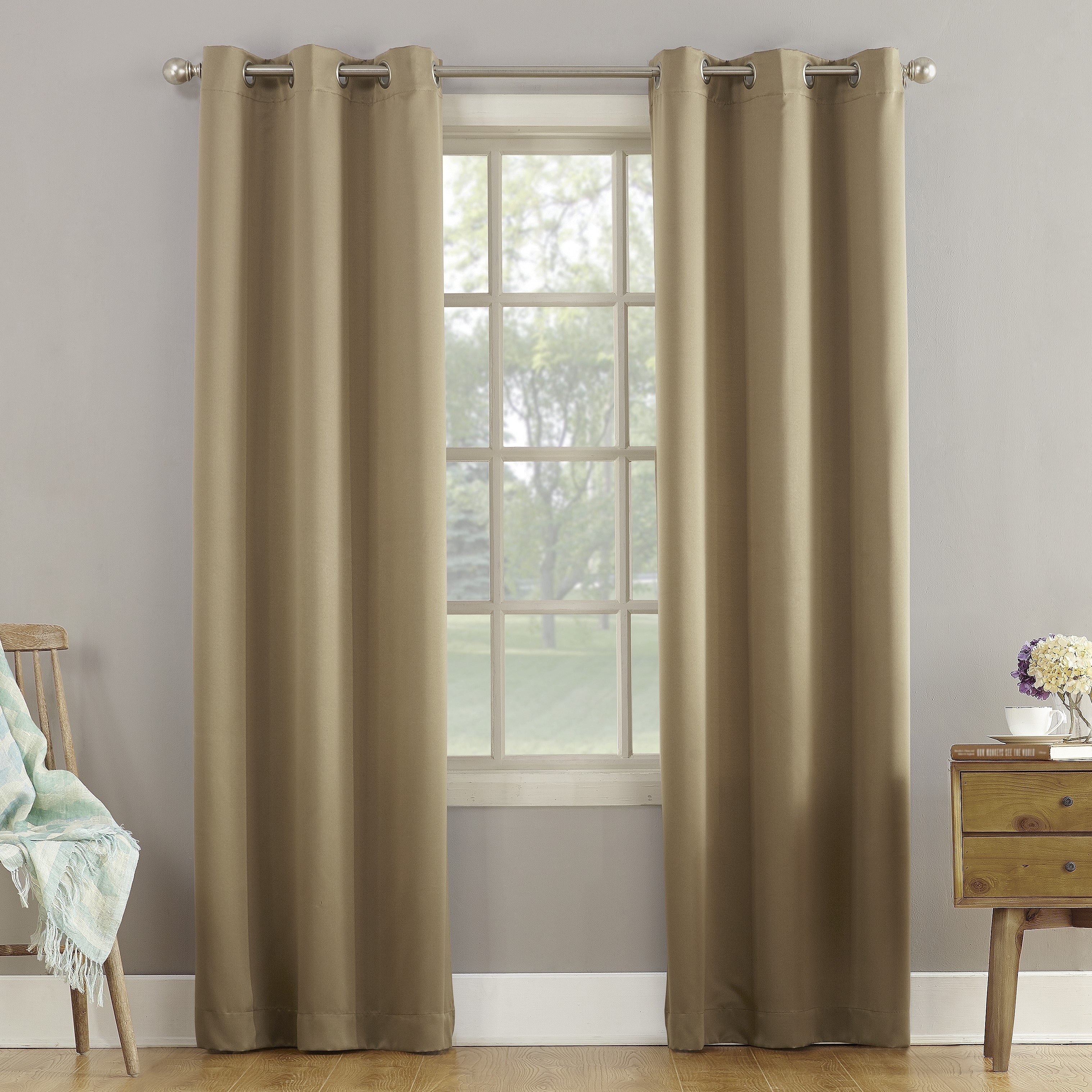 Sun Zero Talisha Grommet Room Darkening Window Curtain Panel