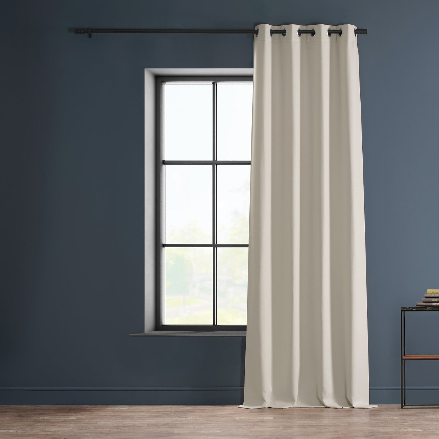 Exclusive Fabrics Faux Linen Grommet Room Darkening Curtain (1 Panel)