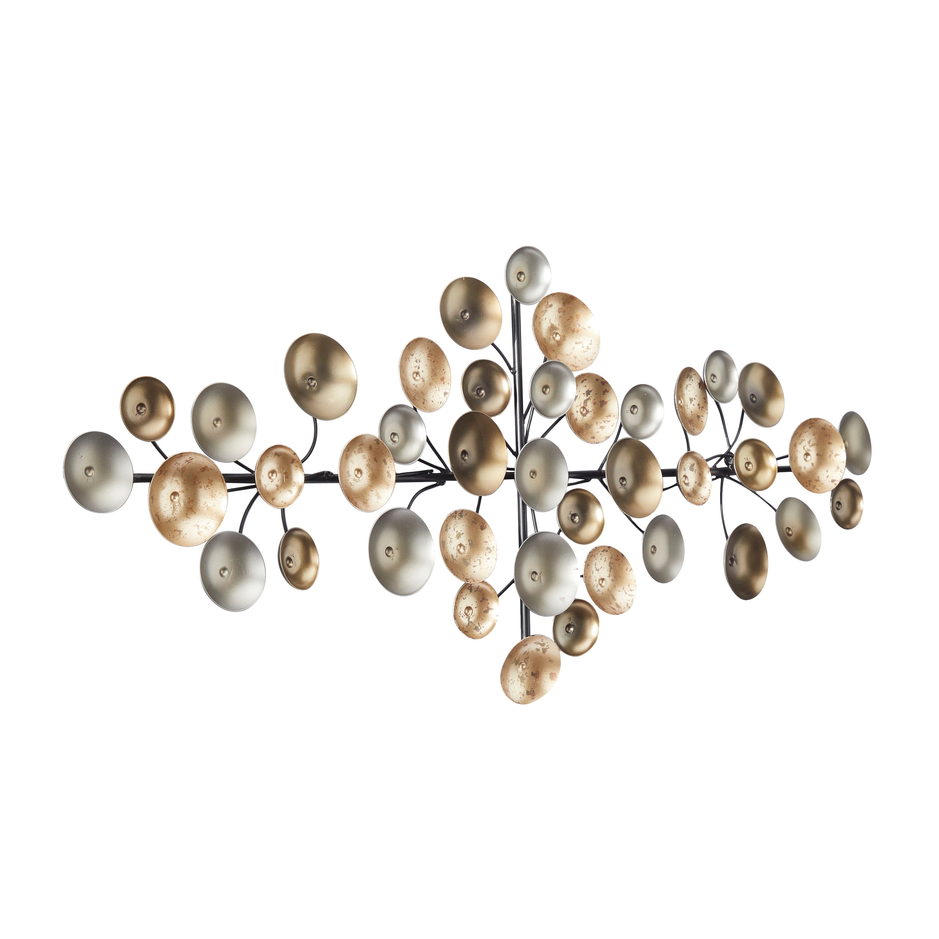 CosmoLiving by Cosmopolitan Gold Metal Plate Wall Decor with Textured Pattern