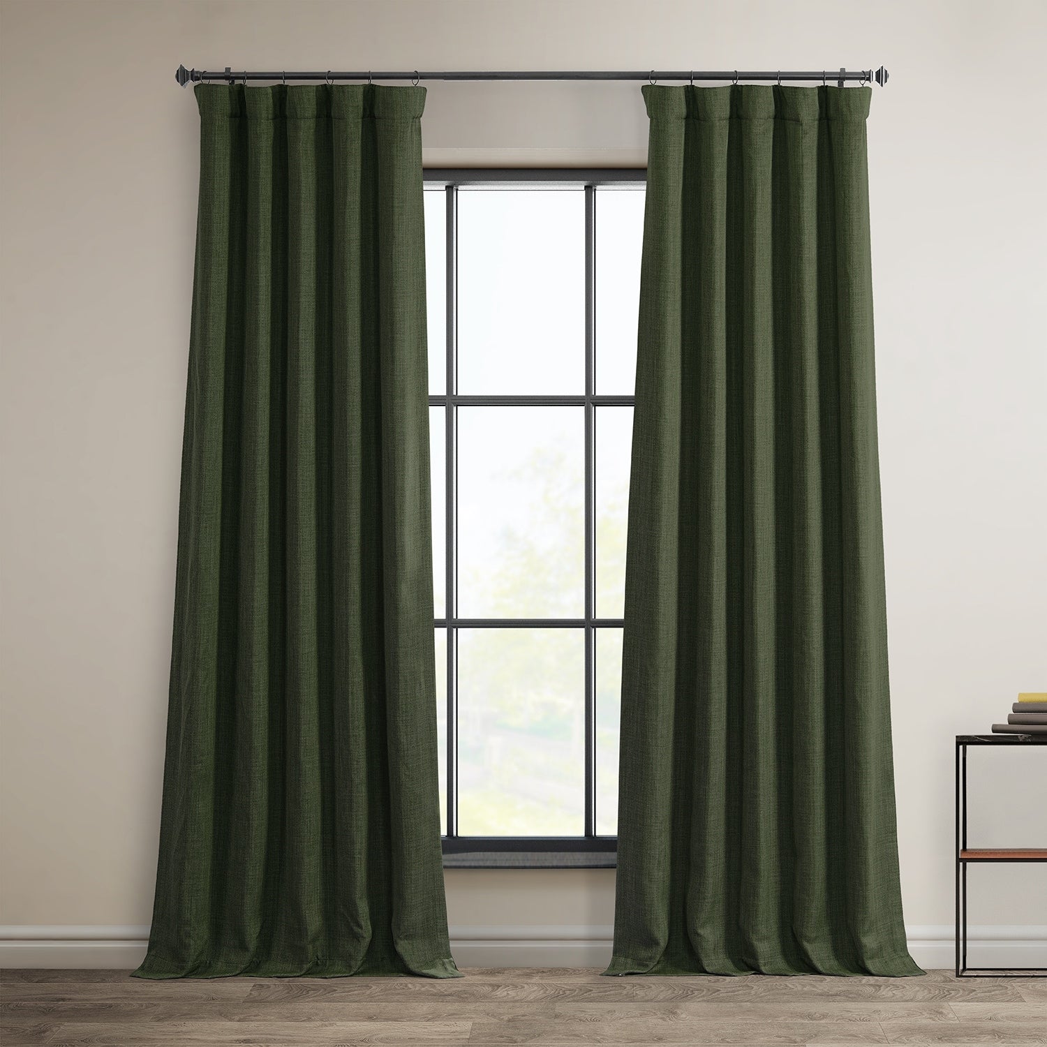 Exclusive Fabrics Faux Linen Room Darkening Curtain (1 Panel)