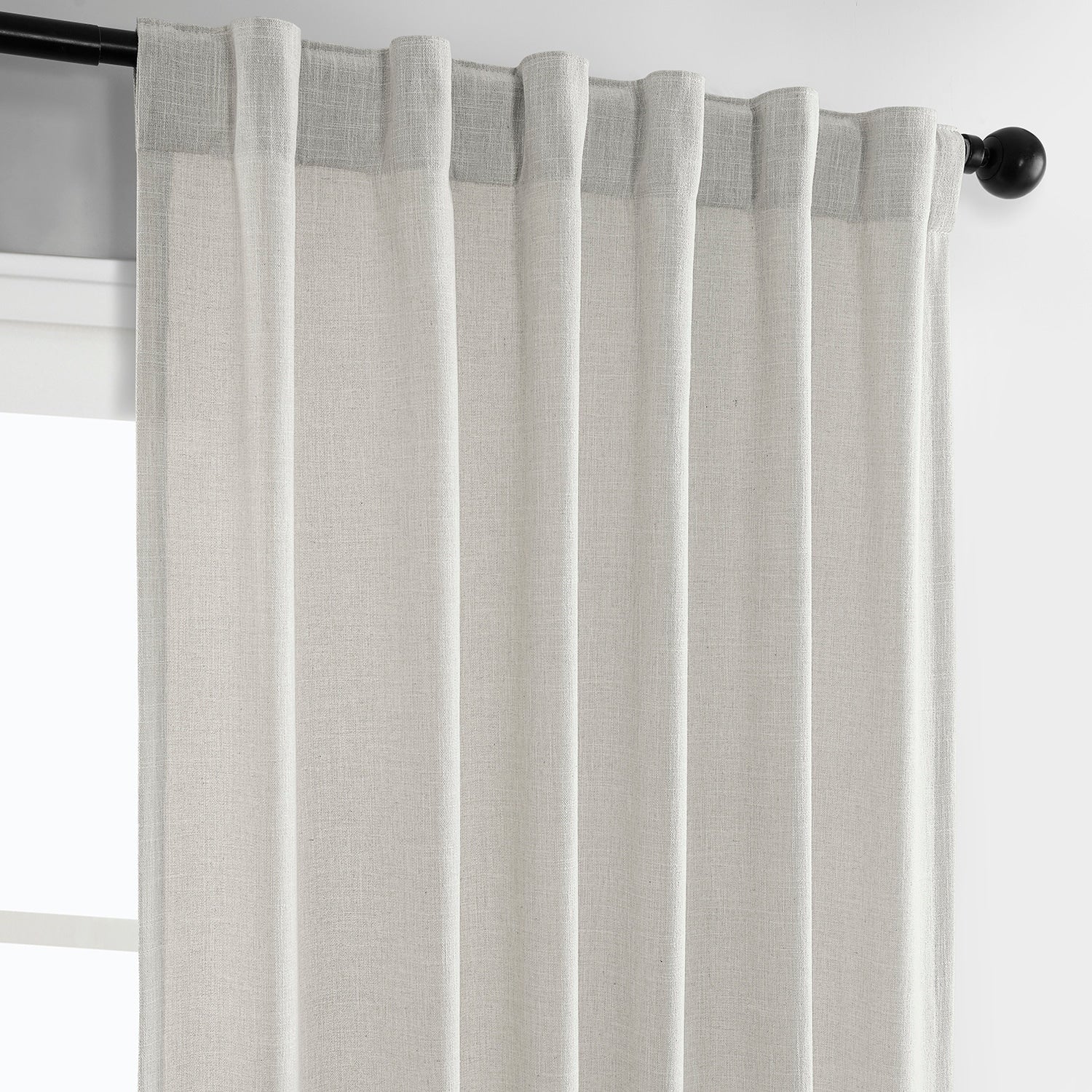 Exclusive Fabrics Simply Faux Linen Curtains - 2 Panels - Light Filtering Window Curtains