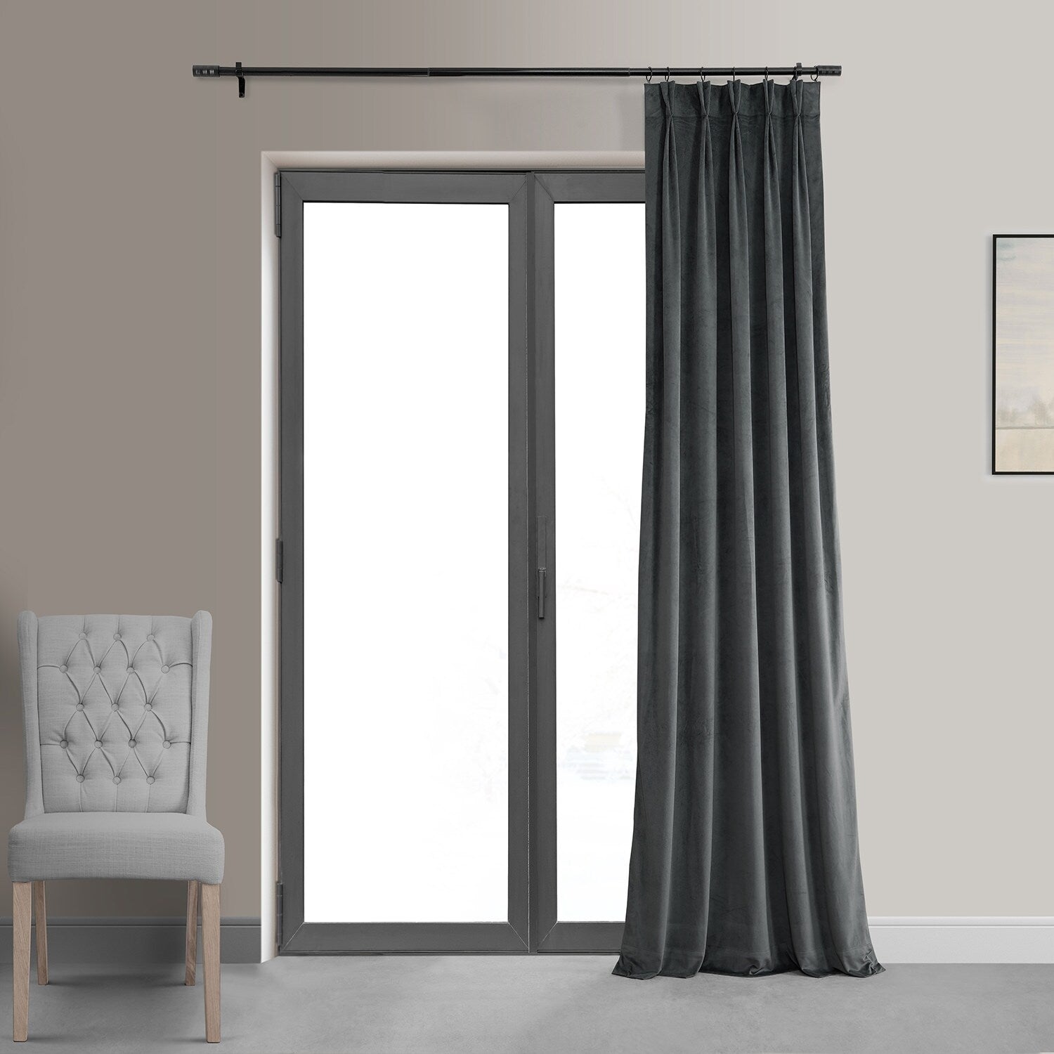 Exclusive Fabrics Signature Pleated Blackout Velvet Curtain (1 Panel)