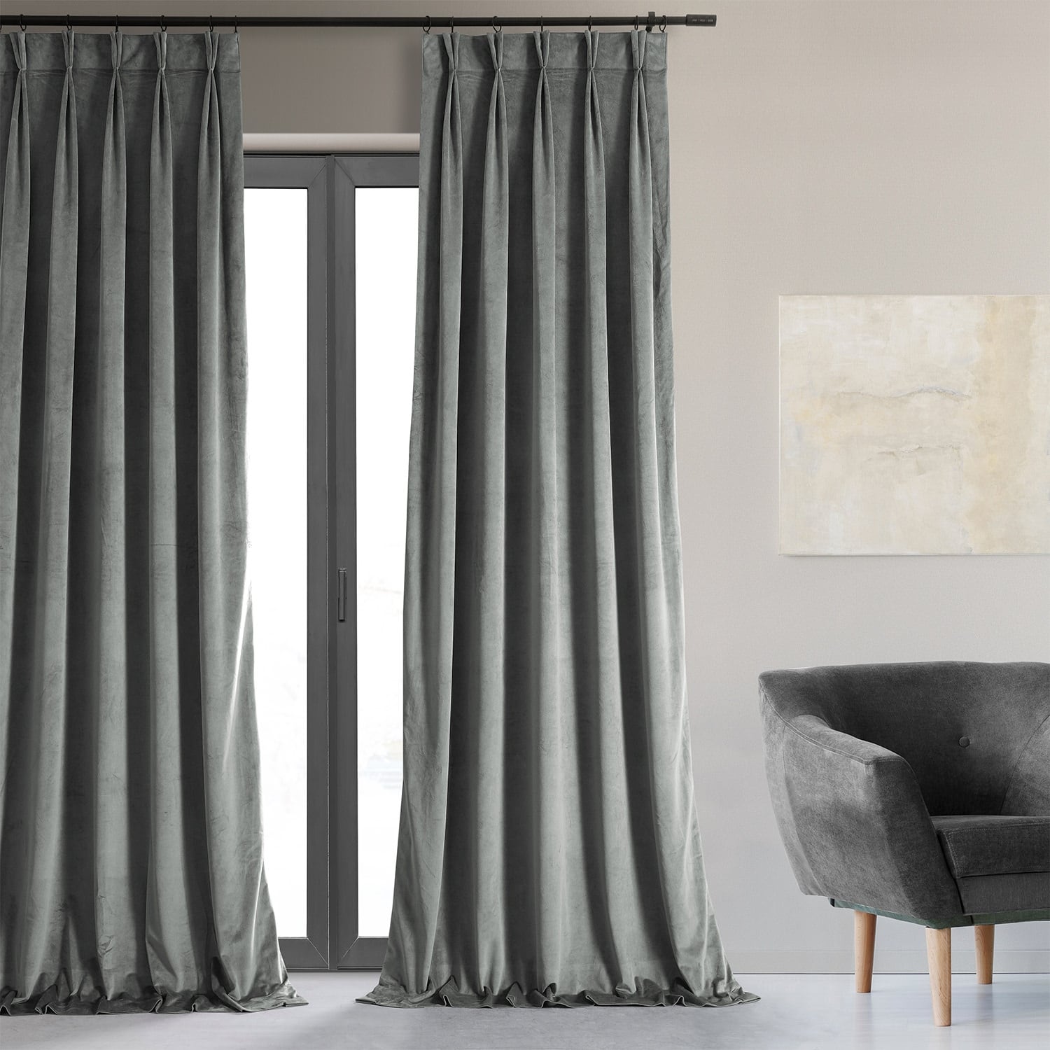 Exclusive Fabrics Signature Pleated Blackout Velvet Curtain (1 Panel)