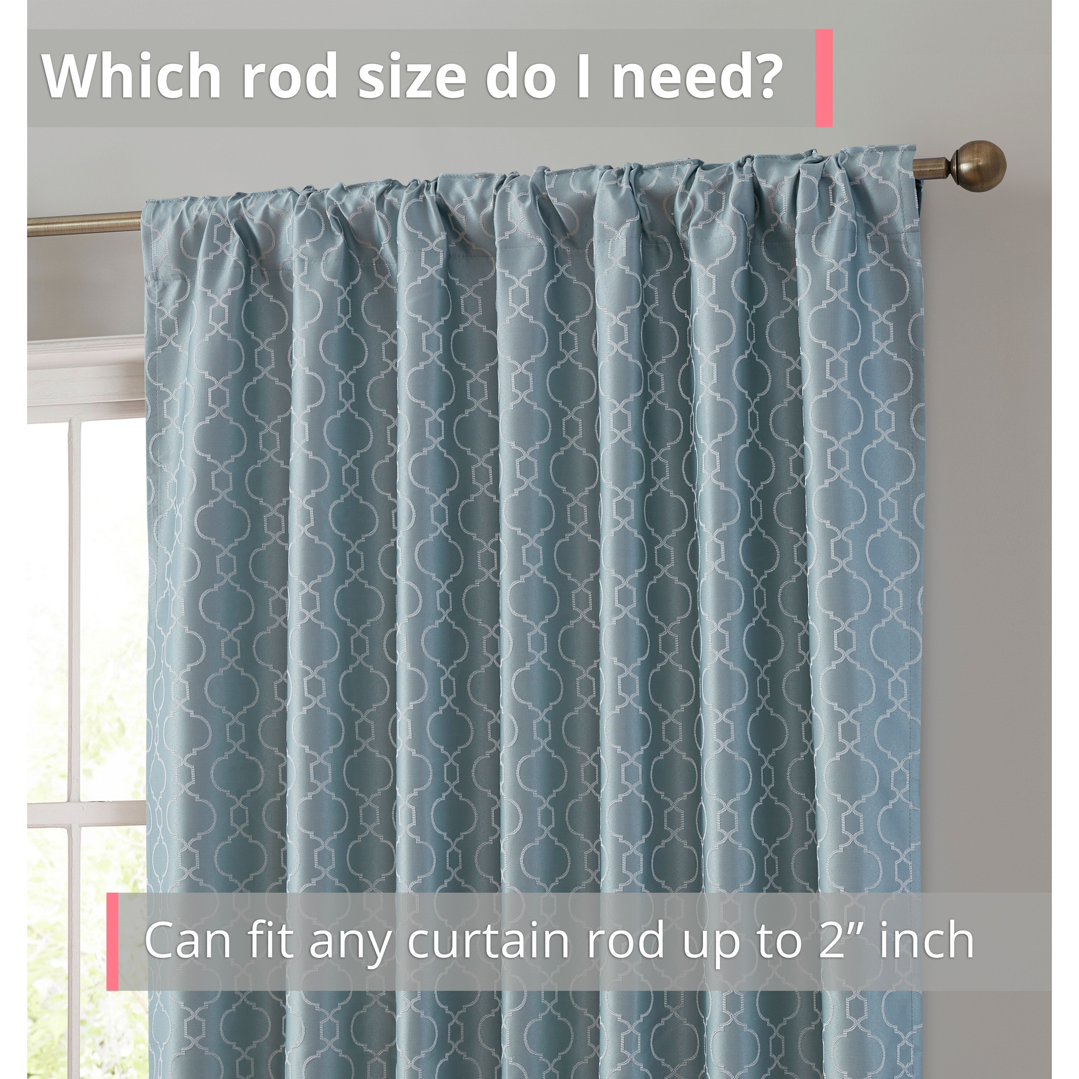 HLC.me Franklin Moroccan 100% Complete Blackout Thermal Insulated Energy Savings Back Tab Rod Pocket Curtain, 2 Panels