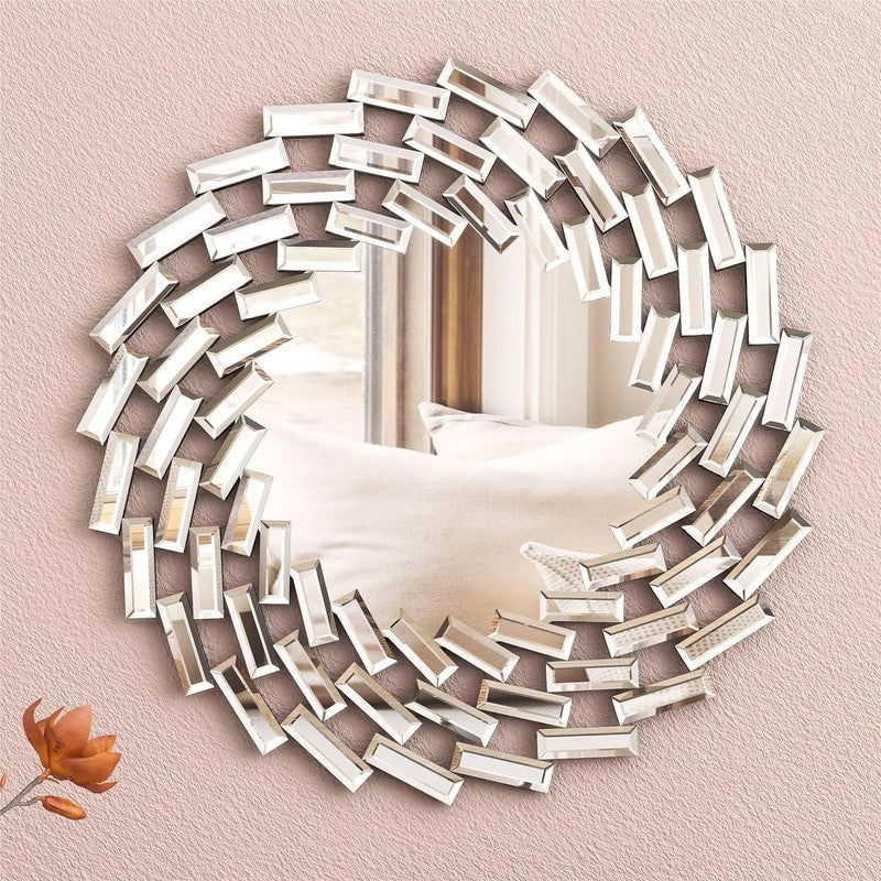 Sunburst Shape Wall Mirror Round Accent Mirror