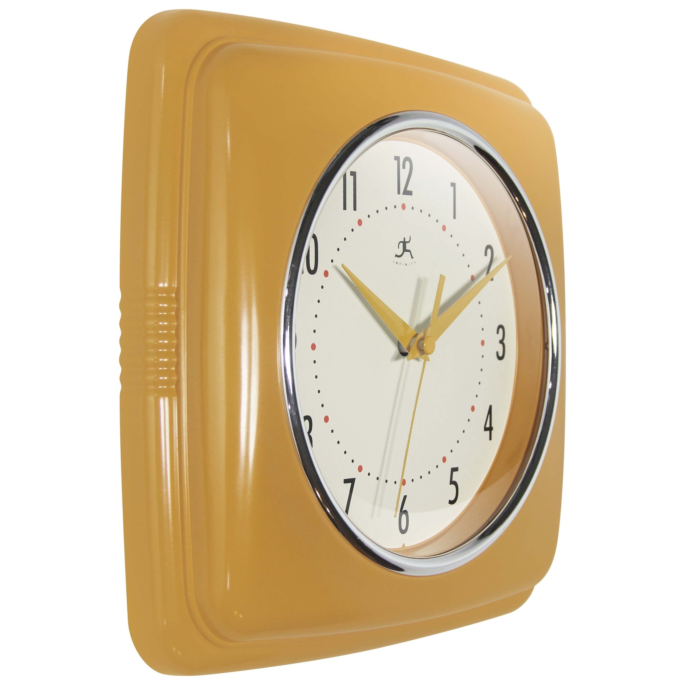 Infinity Instruments Retro 9.25-inch Square Wall Clock - 9.25 x 1.875 x 9.5