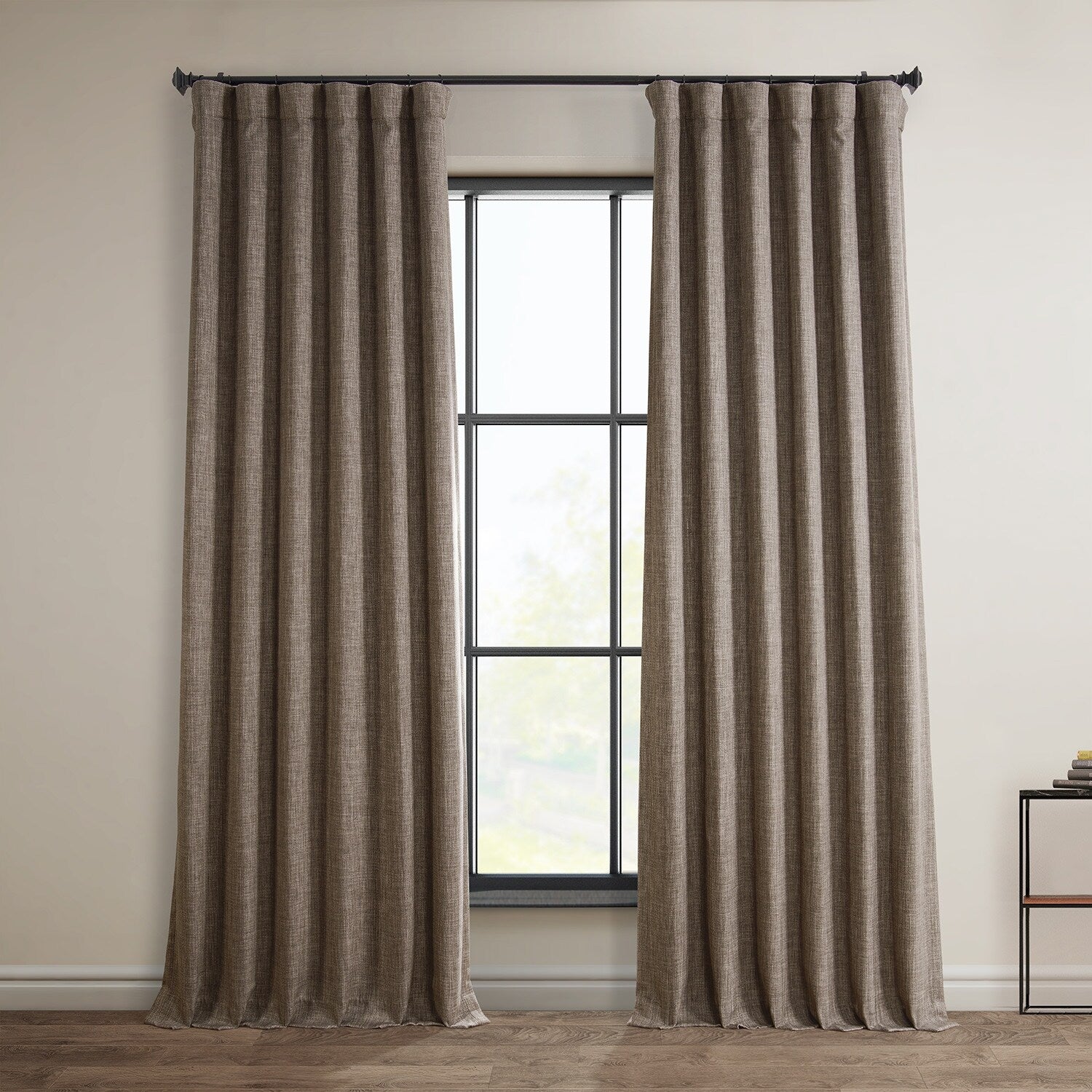 Exclusive Fabrics Faux Linen Room Darkening Curtain (1 Panel)