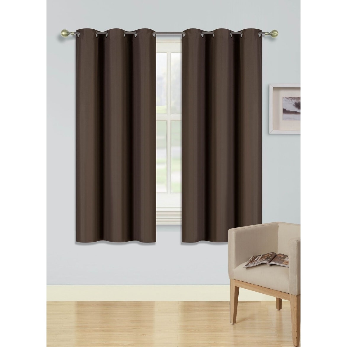 2 Pcs 63 Inch Heavy Insulated Blackout Curtain Panels