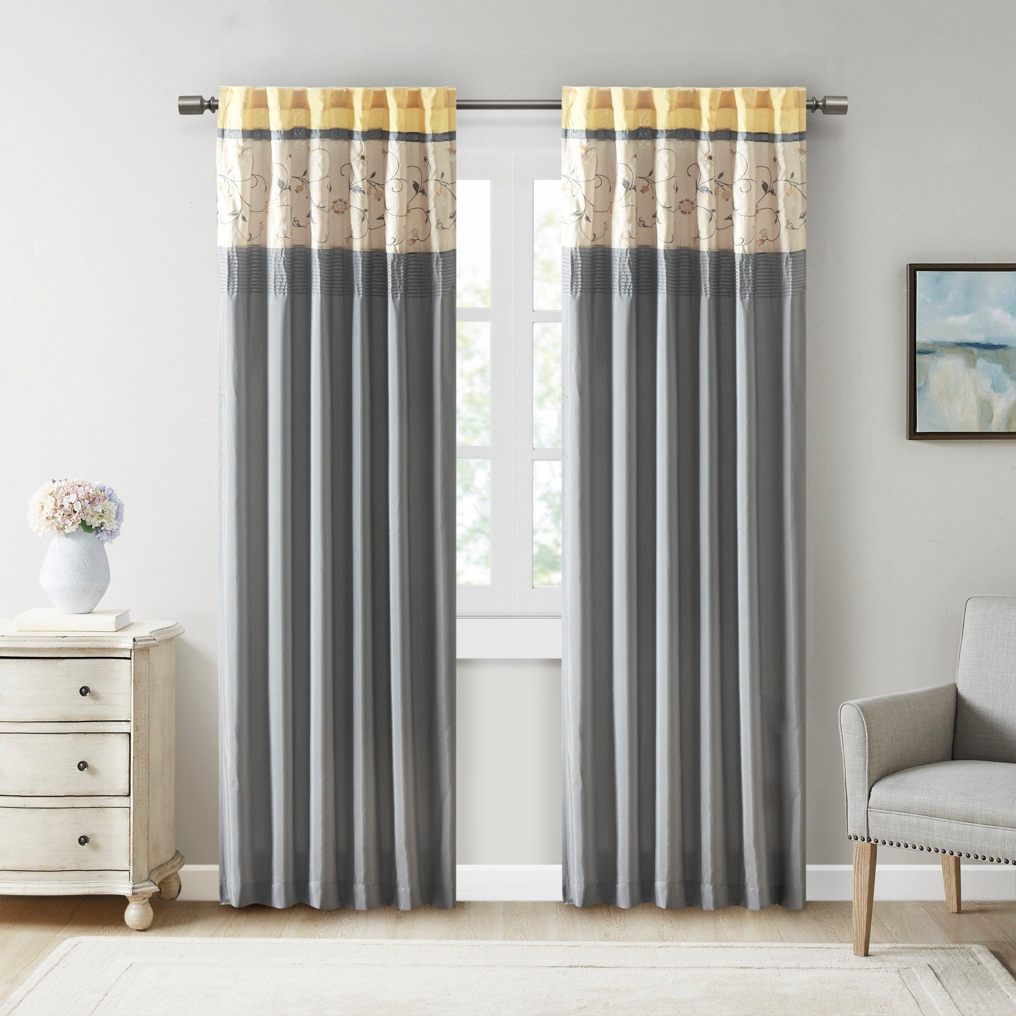 Madison Park Belle Embroidered Window Curtain Panel