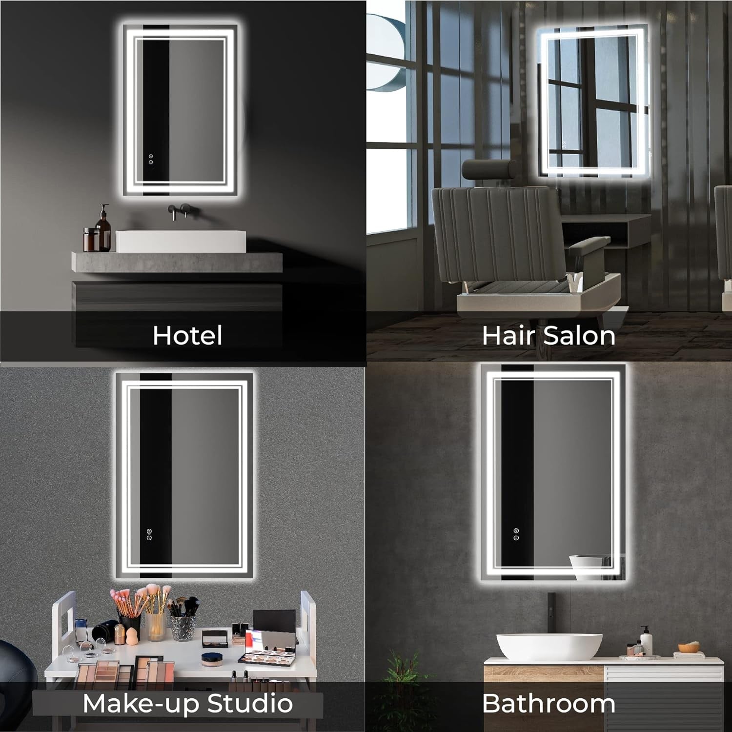 KIOTEE LED Bathroom Mirror with Lights Vanity Mirror for Bathroom Wall