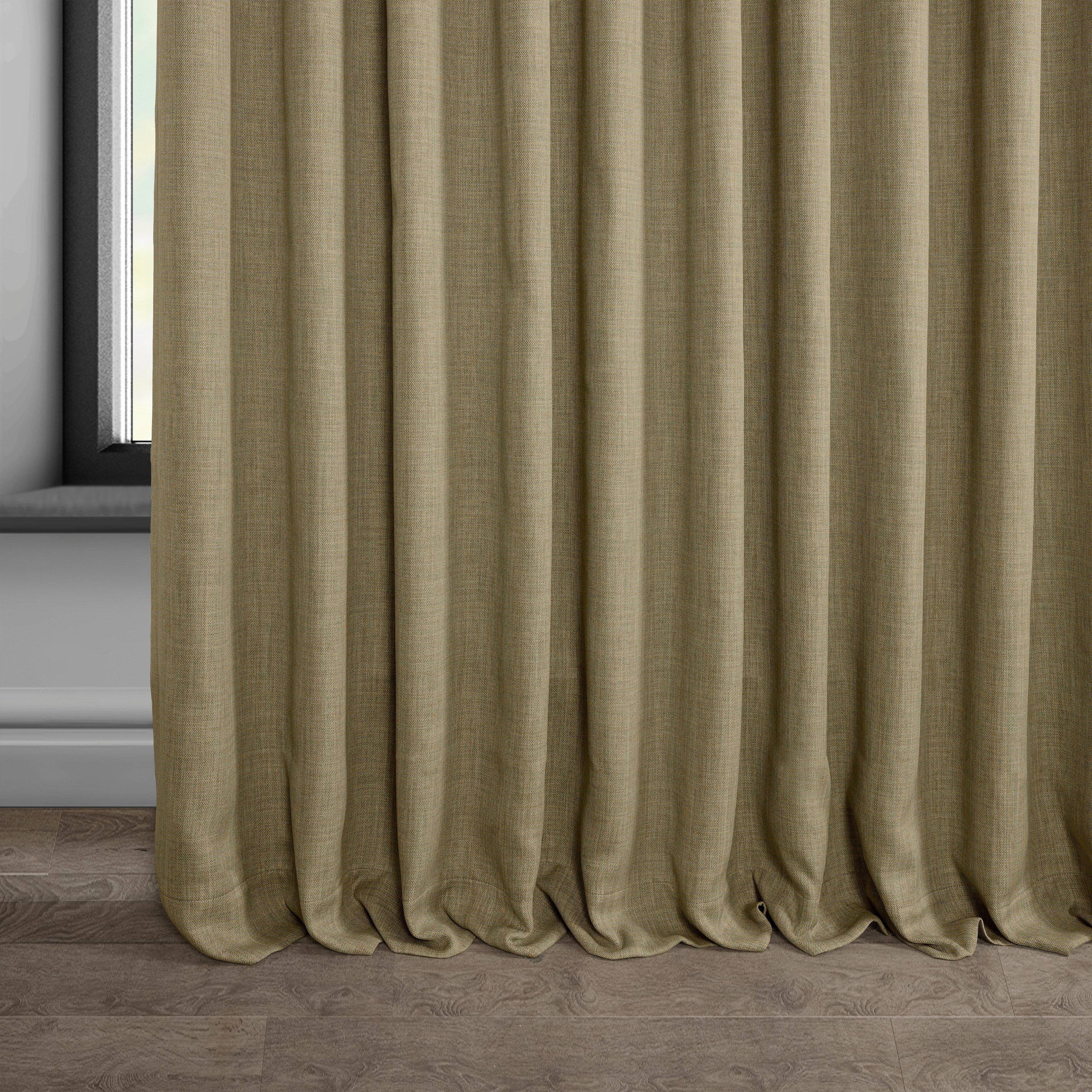 Exclusive Fabrics Faux Linen Room Darkening Curtain (1 Panel)