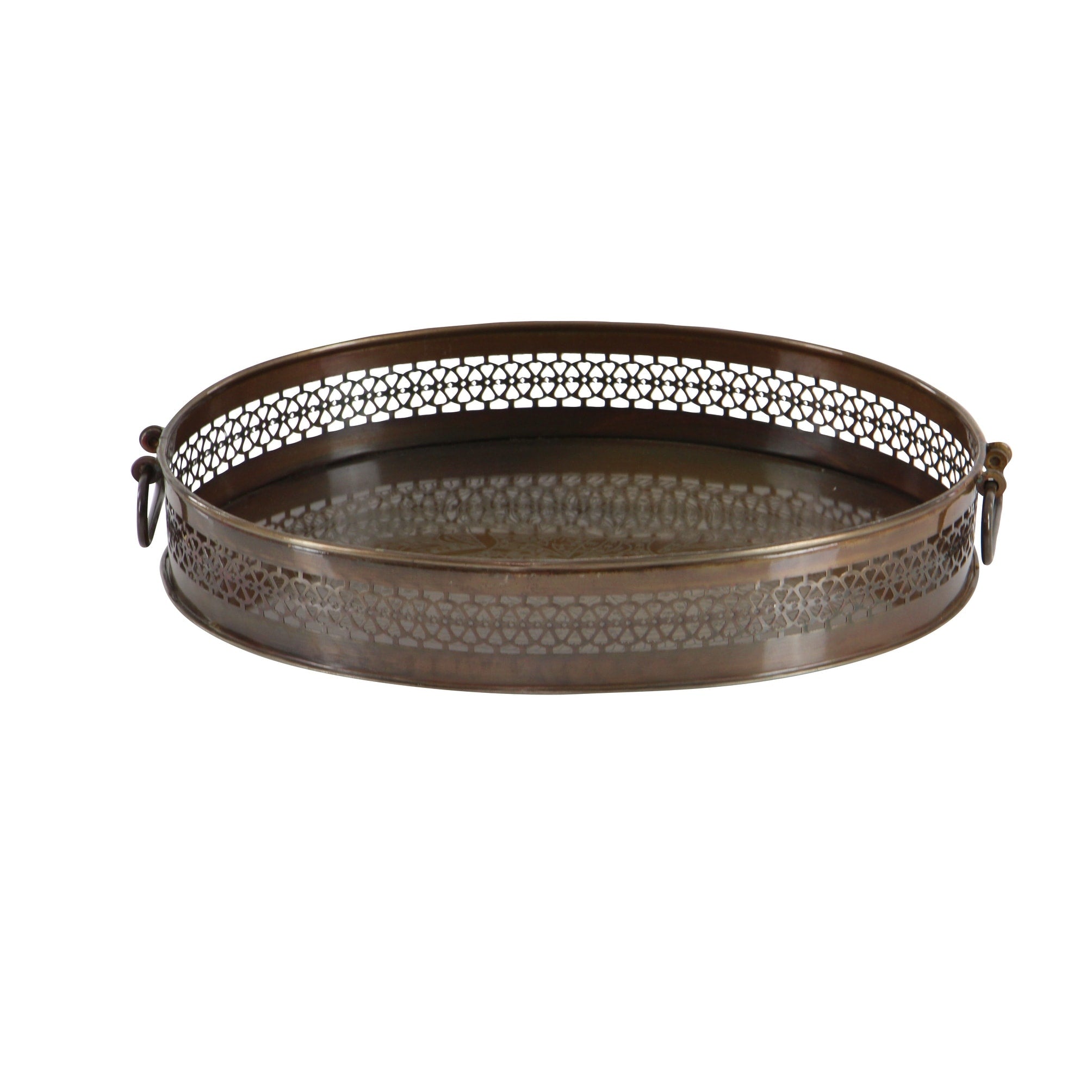 Metal Tray - Set of 2 Brown - Roche River Decor - 13W x 17L x 3H