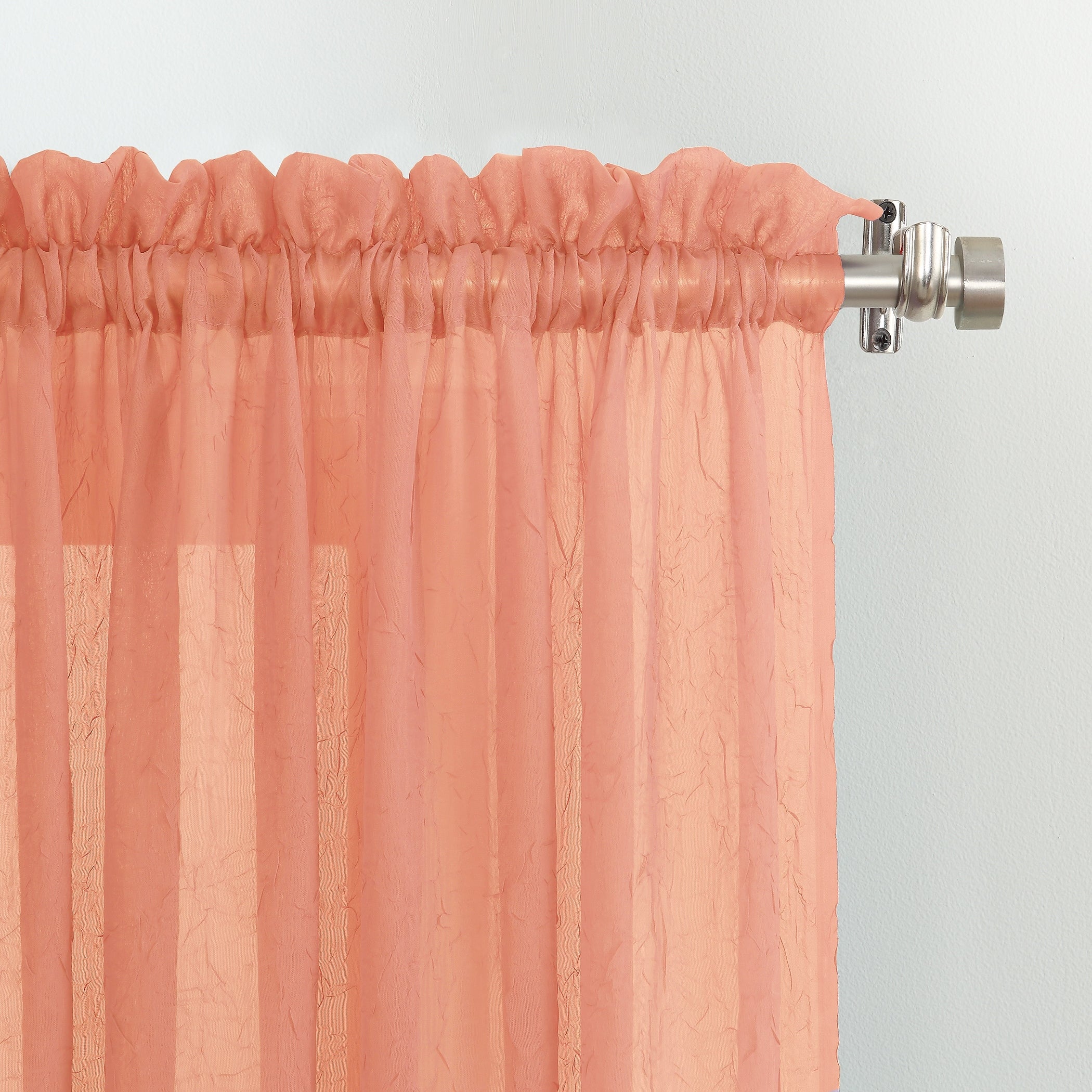 No. 918 Erica Crushed Voile Sheer Rod Pocket 1-Piece Curtain Panel, Single Panel