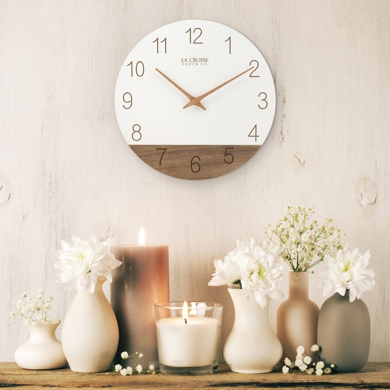 La Crosse Clock 12 Sierra Wood Quartz Analog Wall Clock