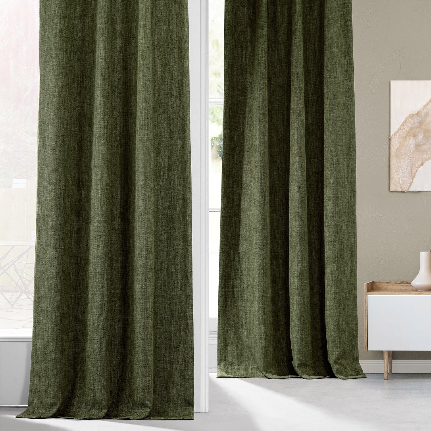 Exclusive Fabrics Faux Linen Room Darkening Curtain (1 Panel)