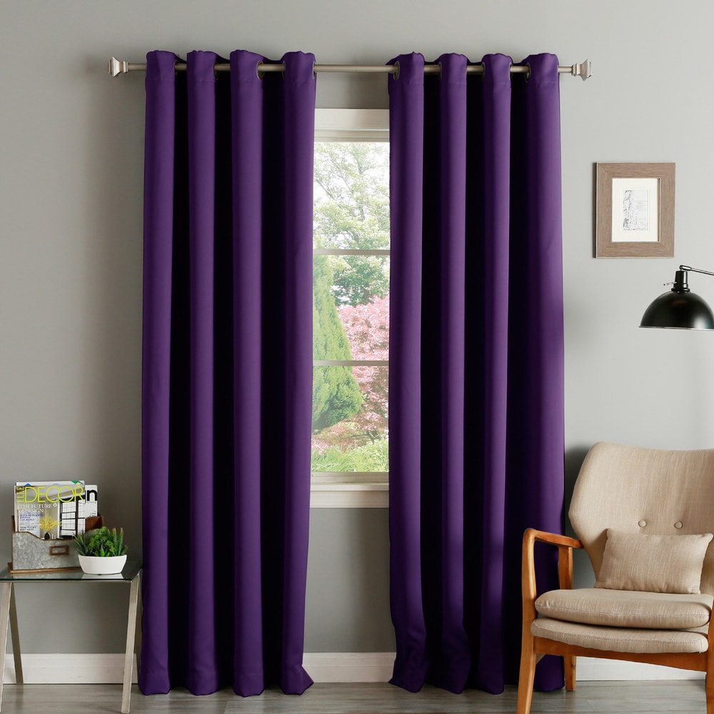 Aurora Home Thermal Insulated Blackout Grommet Top 84-inch Curtain Panel Pair - 52 x 84 - 52 x 84