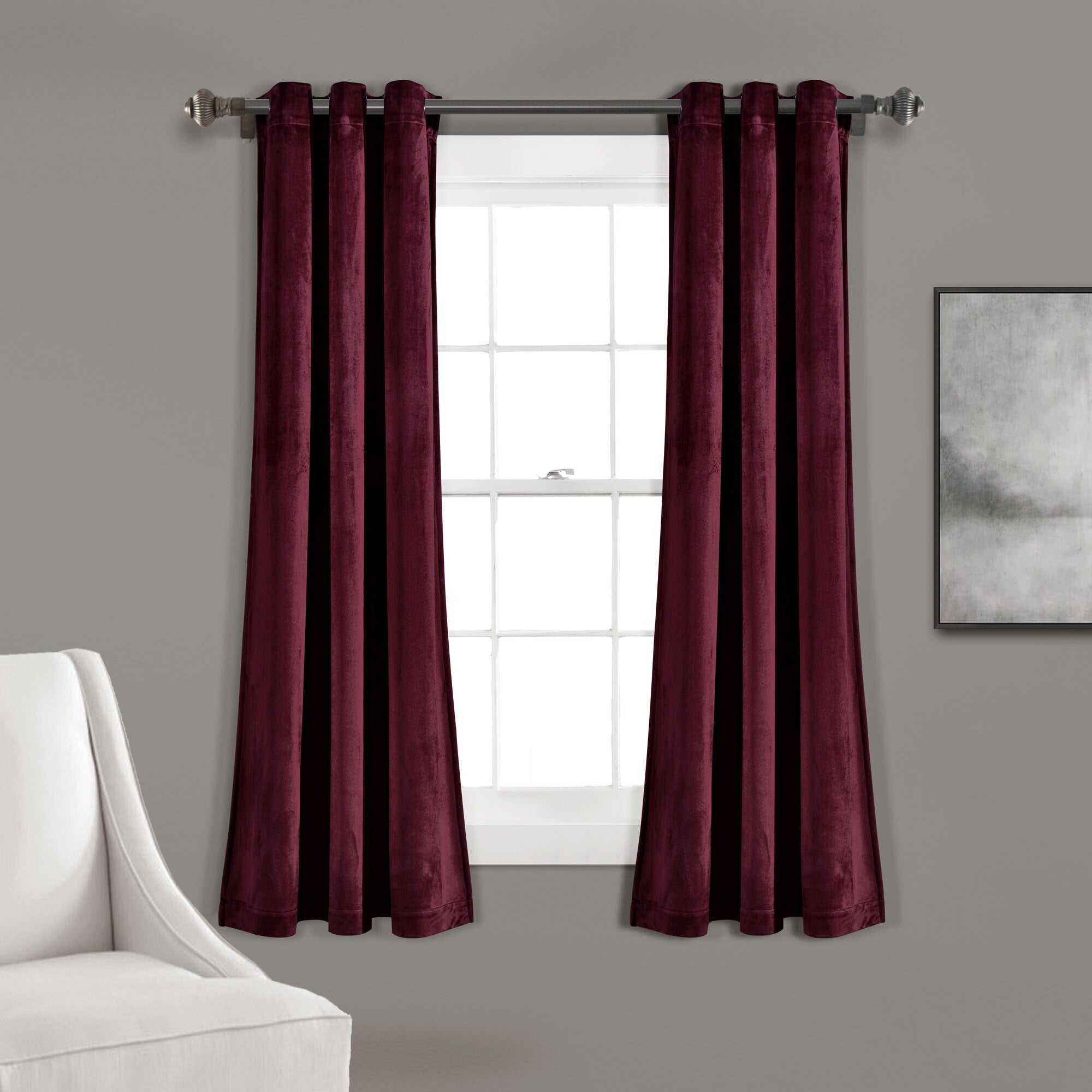 Porch & Den Lapeyrous Velvet Solid Room Darkening Window Curtain Panel Set