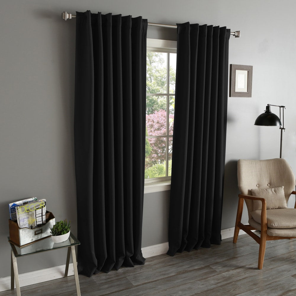 Aurora Home Insulated Thermal Blackout Long Length Curtain Panel Pair