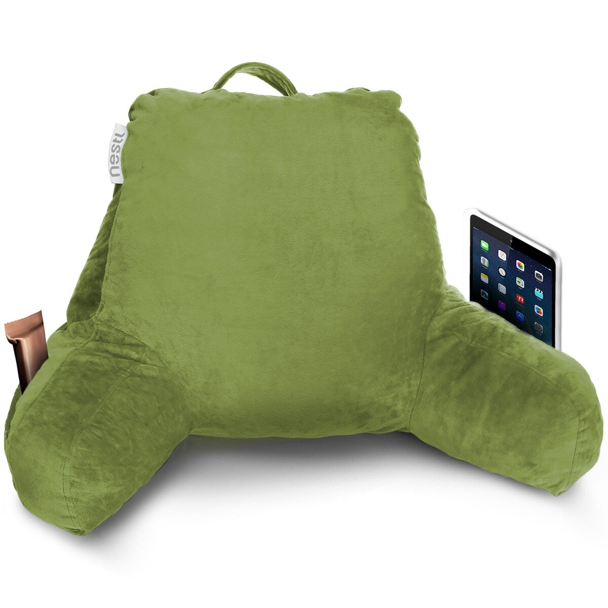 Nestl Memory Foam Reading Pillow with Backrest, Arms and Pockets