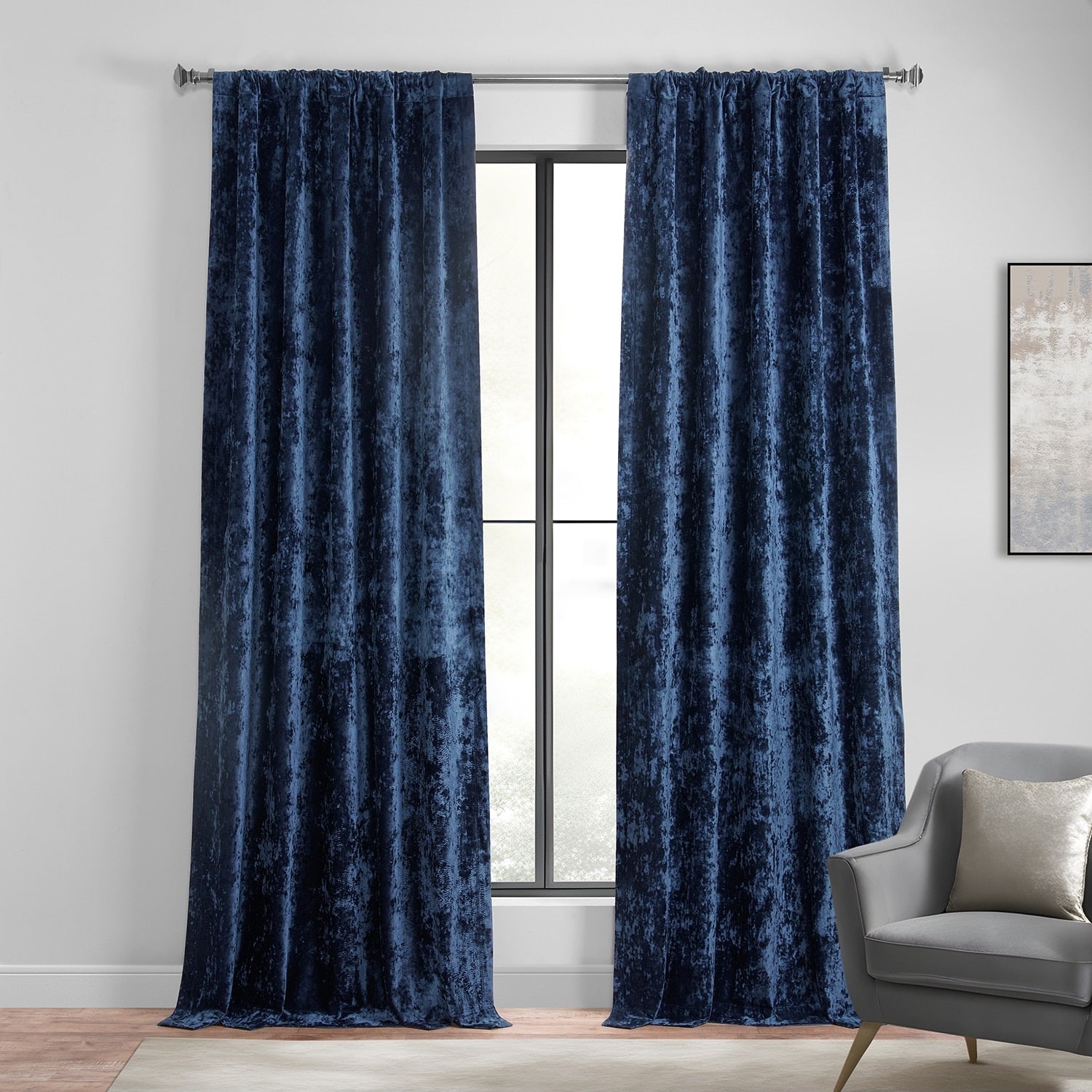 Exclusive Fabrics Lush Crush Velvet Curtains - Room Darkening Curtain for Bedroom & Living Room (1 Panel)