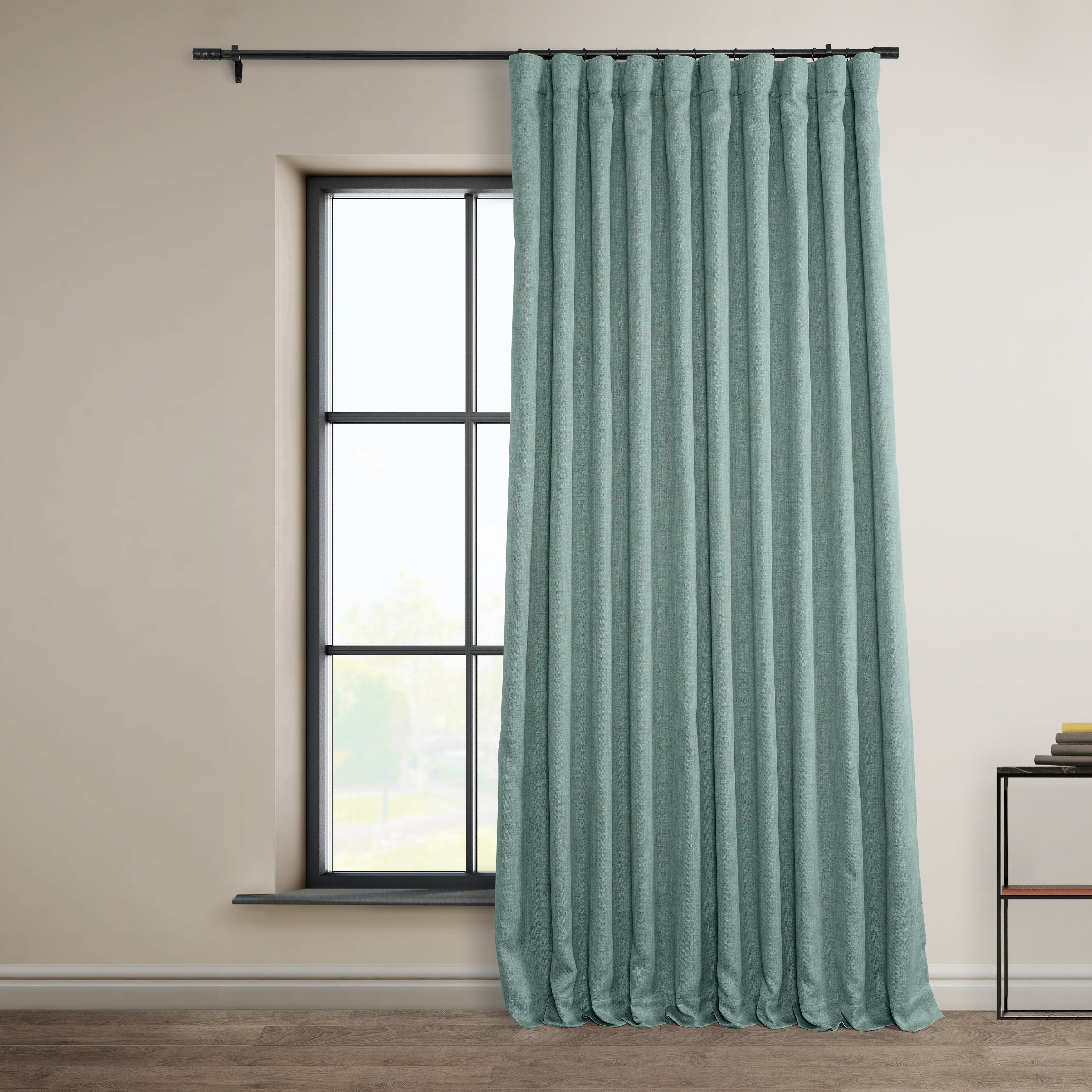 Exclusive Fabrics Faux Linen Room Darkening Curtain (1 Panel)