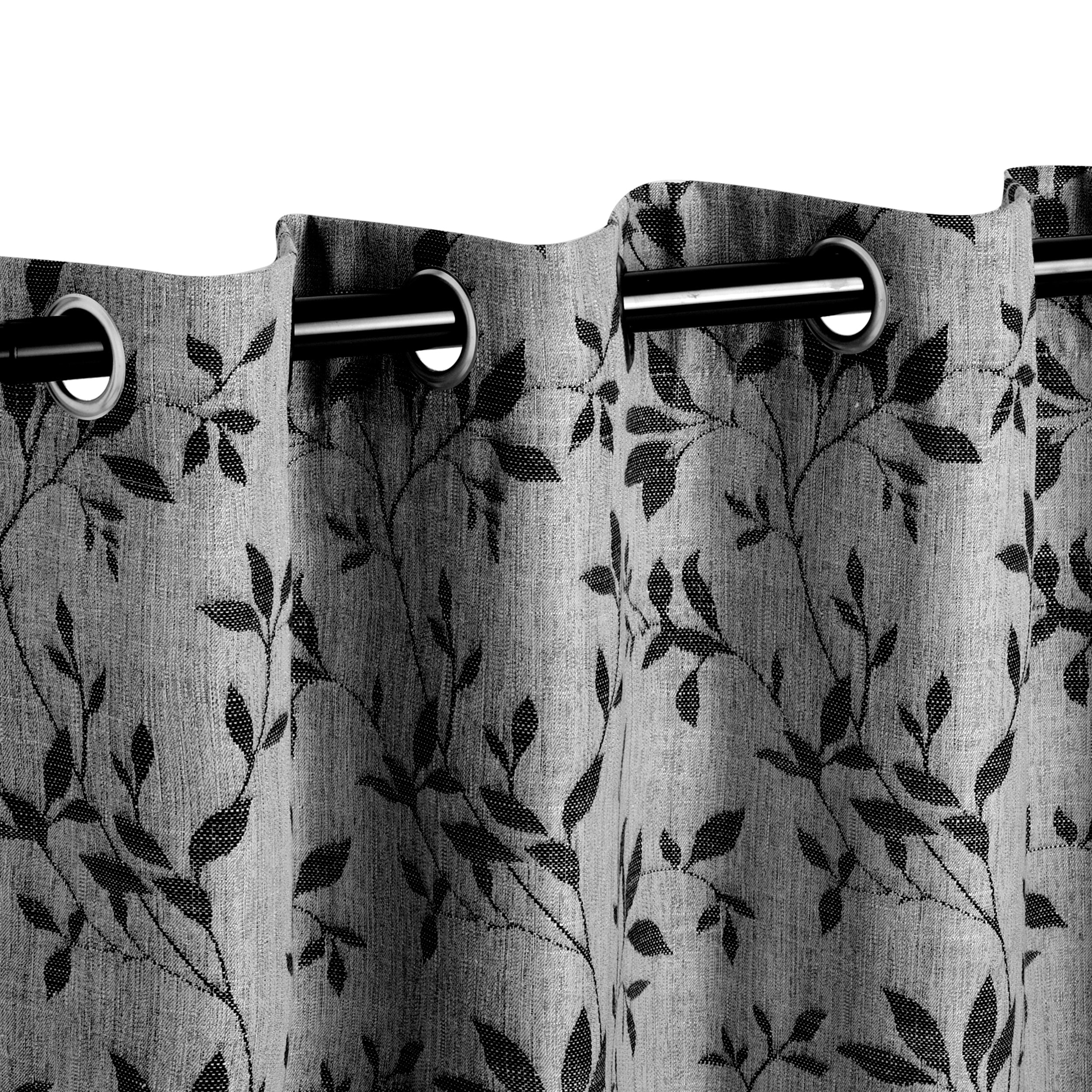 Superior Decorative Vintage Leaves Jacquard Curtain Set with 2 Panels