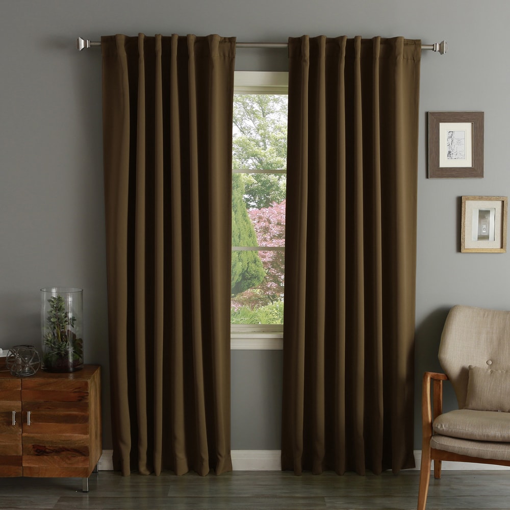 Aurora Home Insulated Thermal Blackout Long Length Curtain Panel Pair