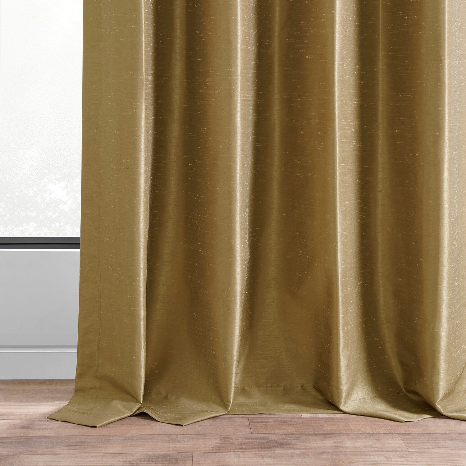 Exclusive Fabrics Textured Dupioni Faux Silk Blackout Grommet Curtain Panel