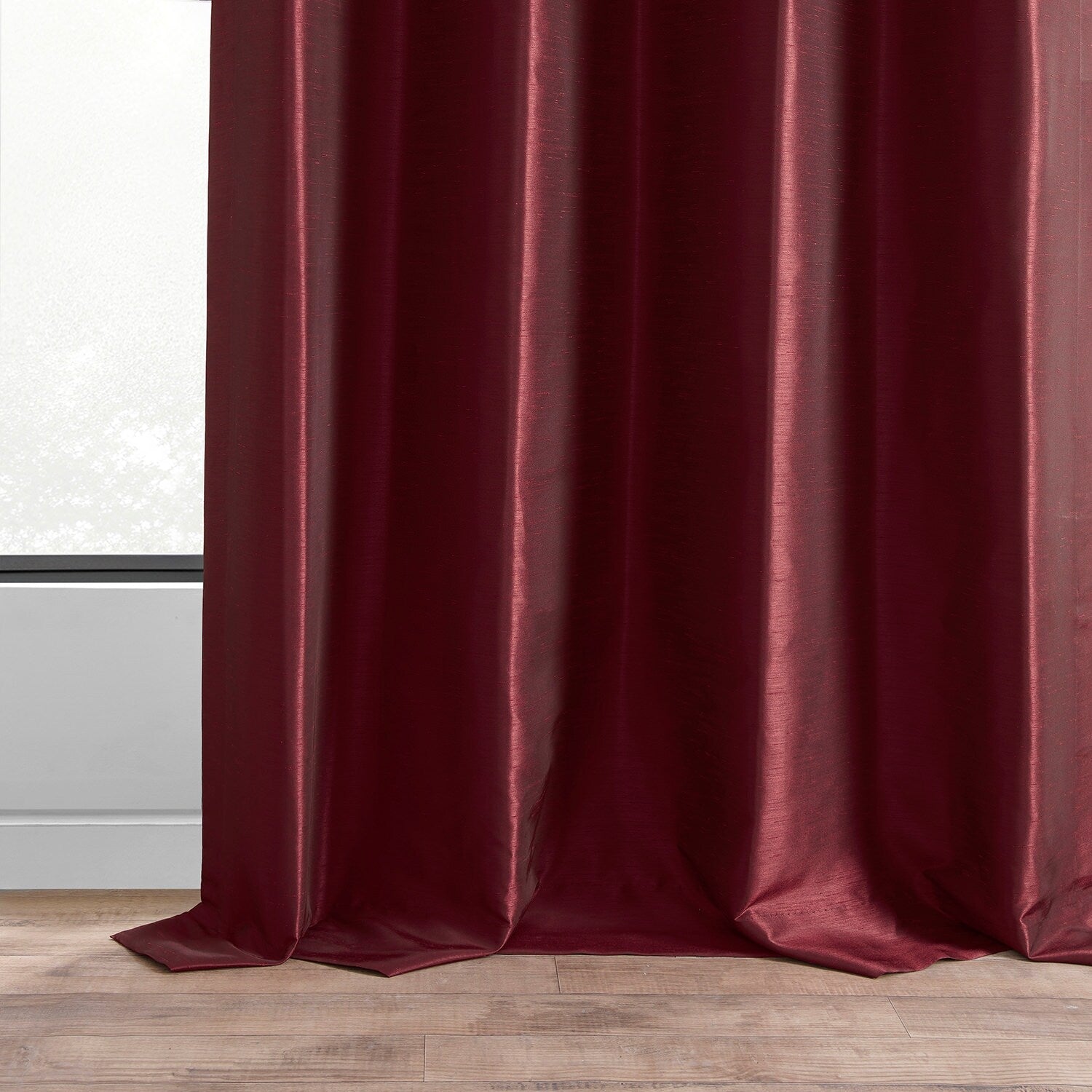 Exclusive Fabrics Textured Dupioni Faux Silk Blackout Grommet Curtain Panel