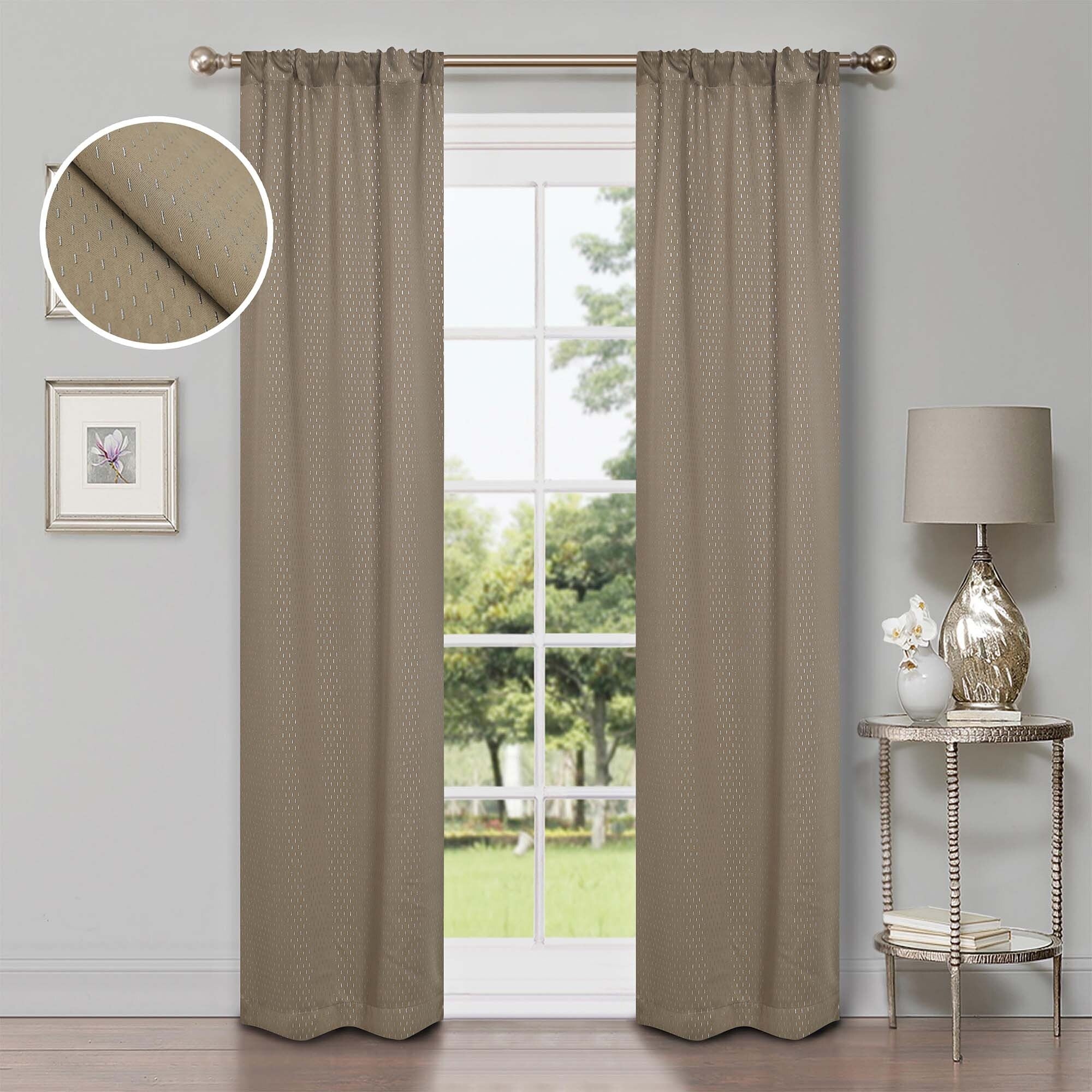 Superior Shimmer Washable Room Darkening Curtains, Set of 2 Panels