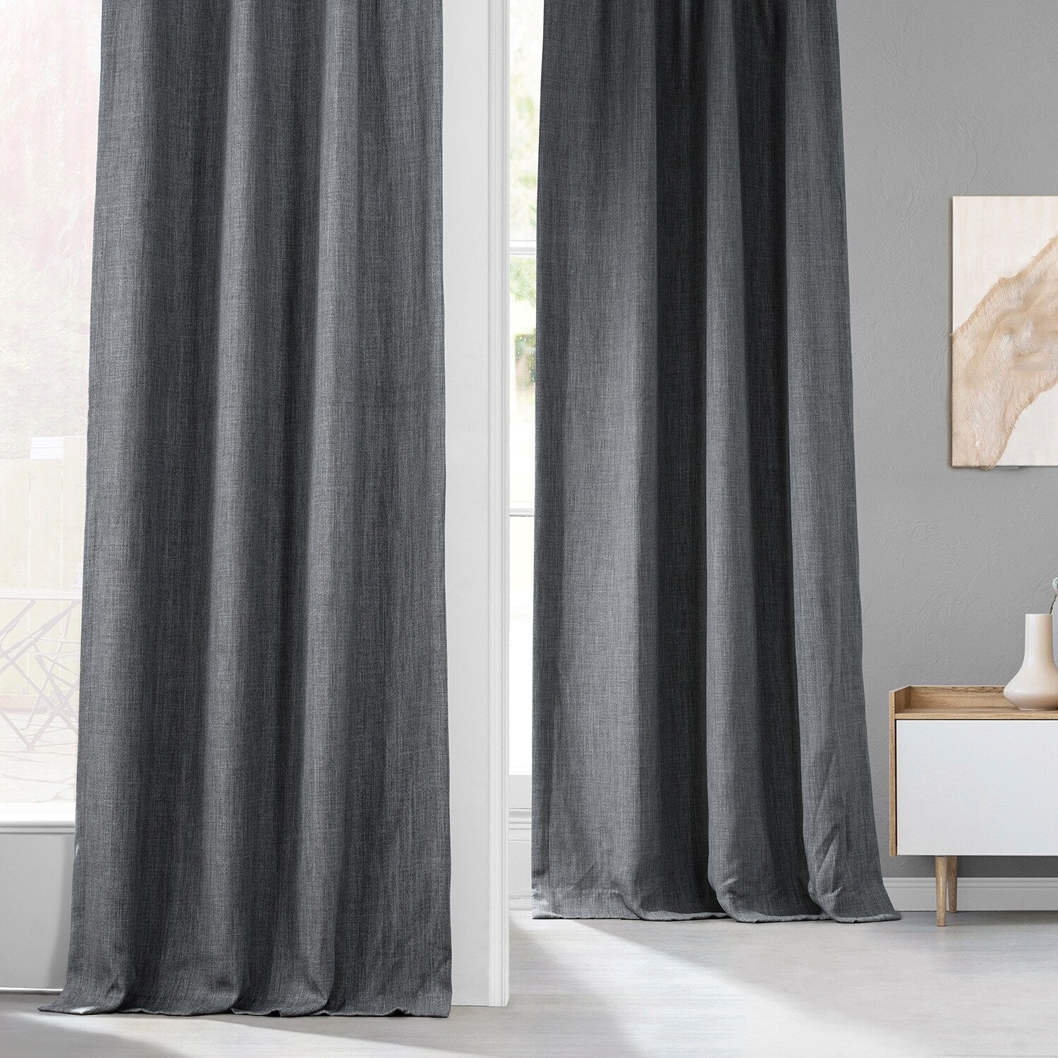 Exclusive Fabrics Faux Linen Room Darkening Curtain (1 Panel)