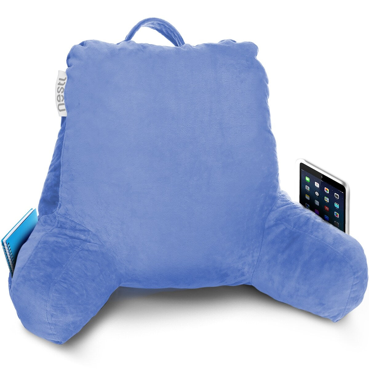 Nestl Memory Foam Reading Pillow with Backrest, Arms and Pockets