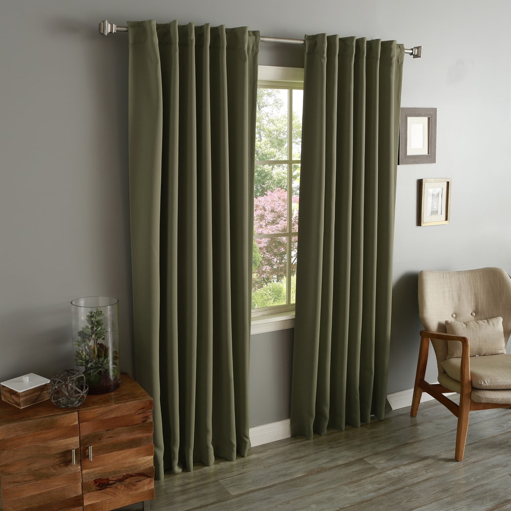 Aurora Home Insulated Thermal Blackout Long Length Curtain Panel Pair