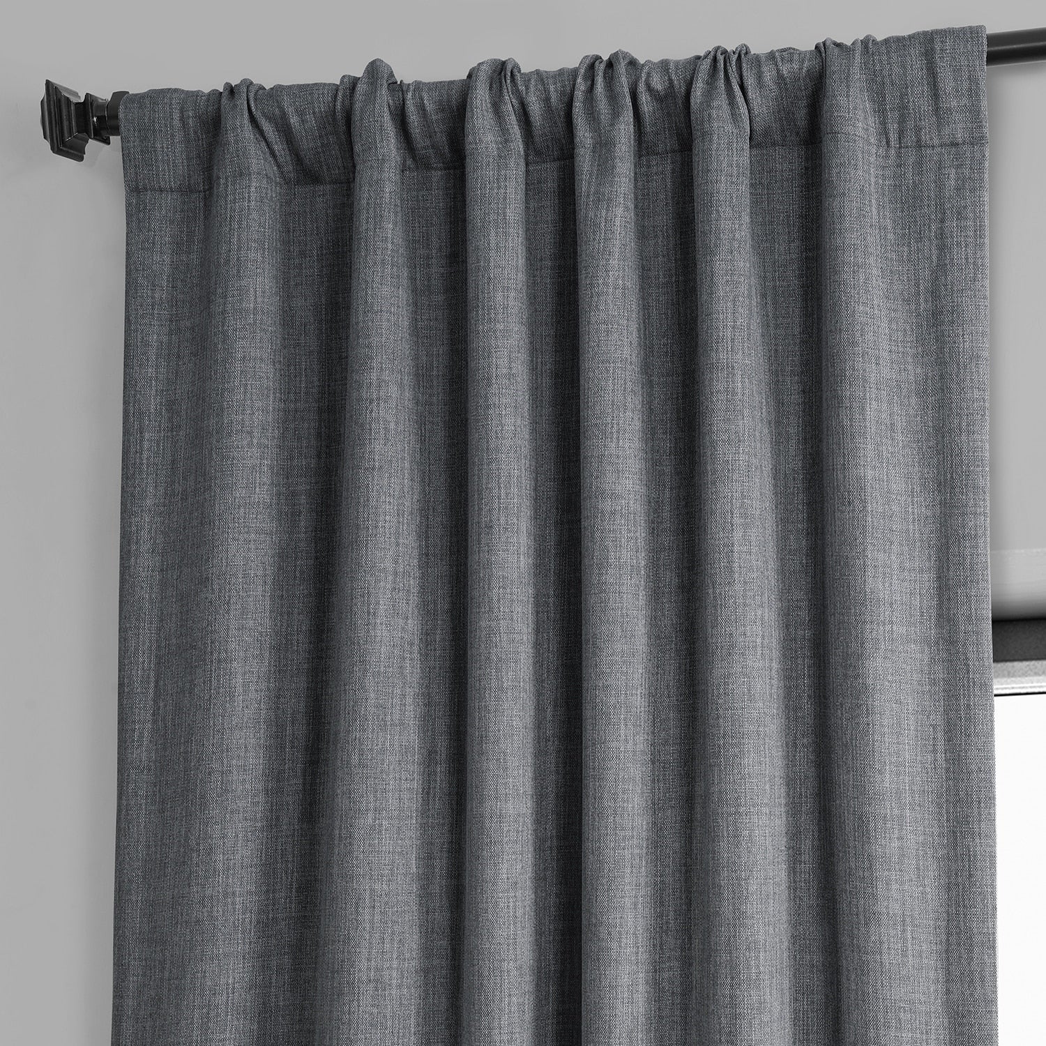 Exclusive Fabrics Faux Linen Room Darkening Curtain (1 Panel)