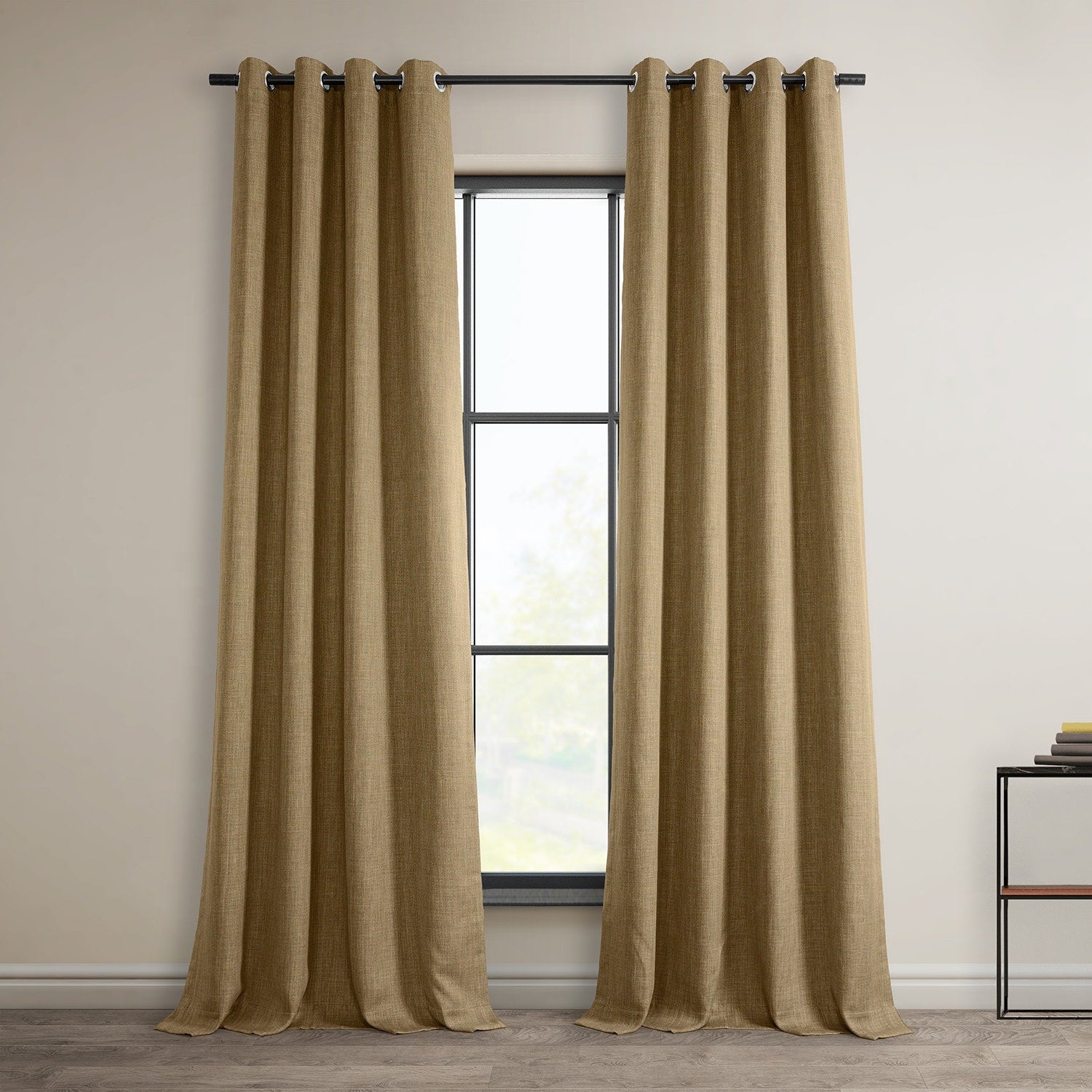 Exclusive Fabrics Faux Linen Grommet Room Darkening Curtain (1 Panel)