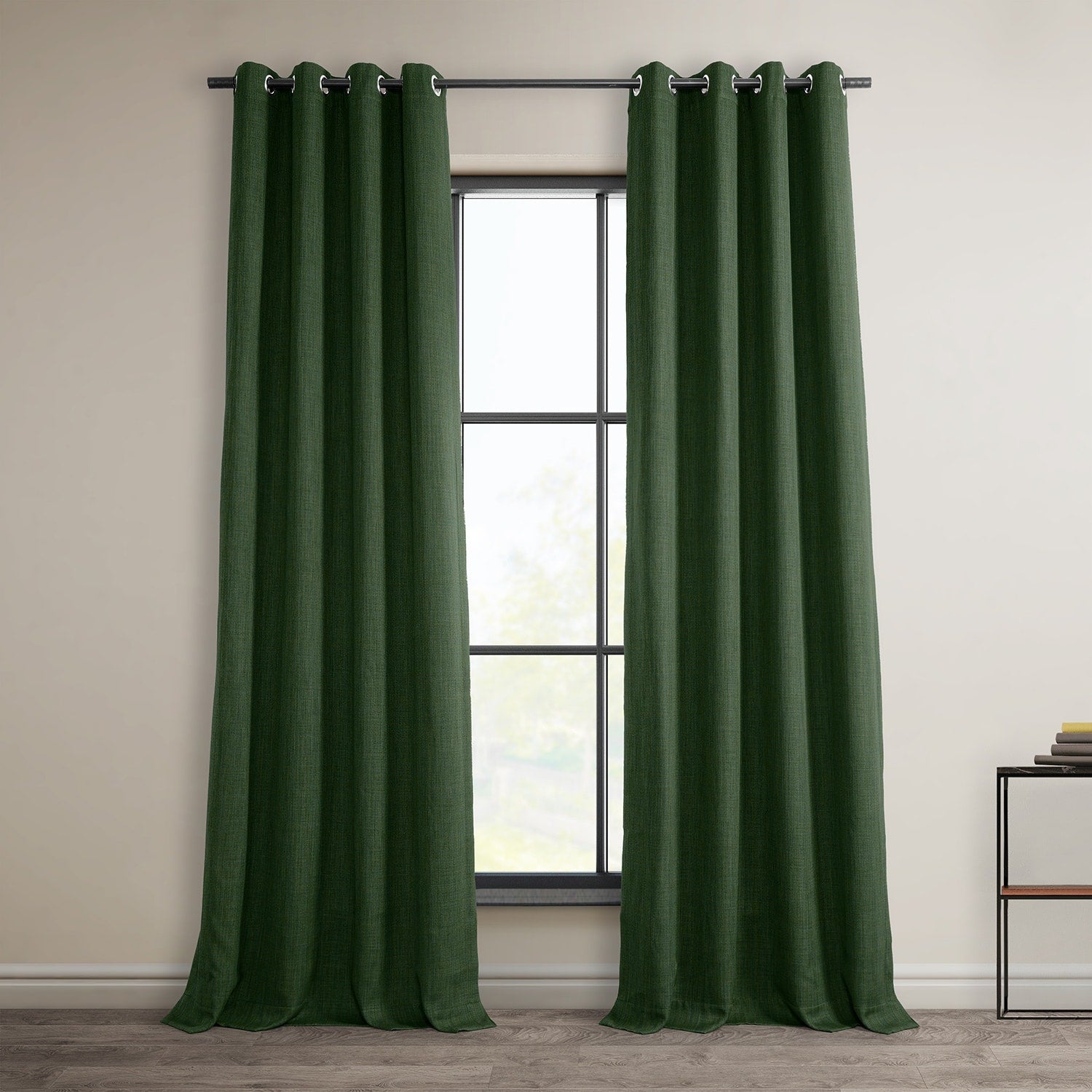 Exclusive Fabrics Faux Linen Grommet Room Darkening Curtain (1 Panel)