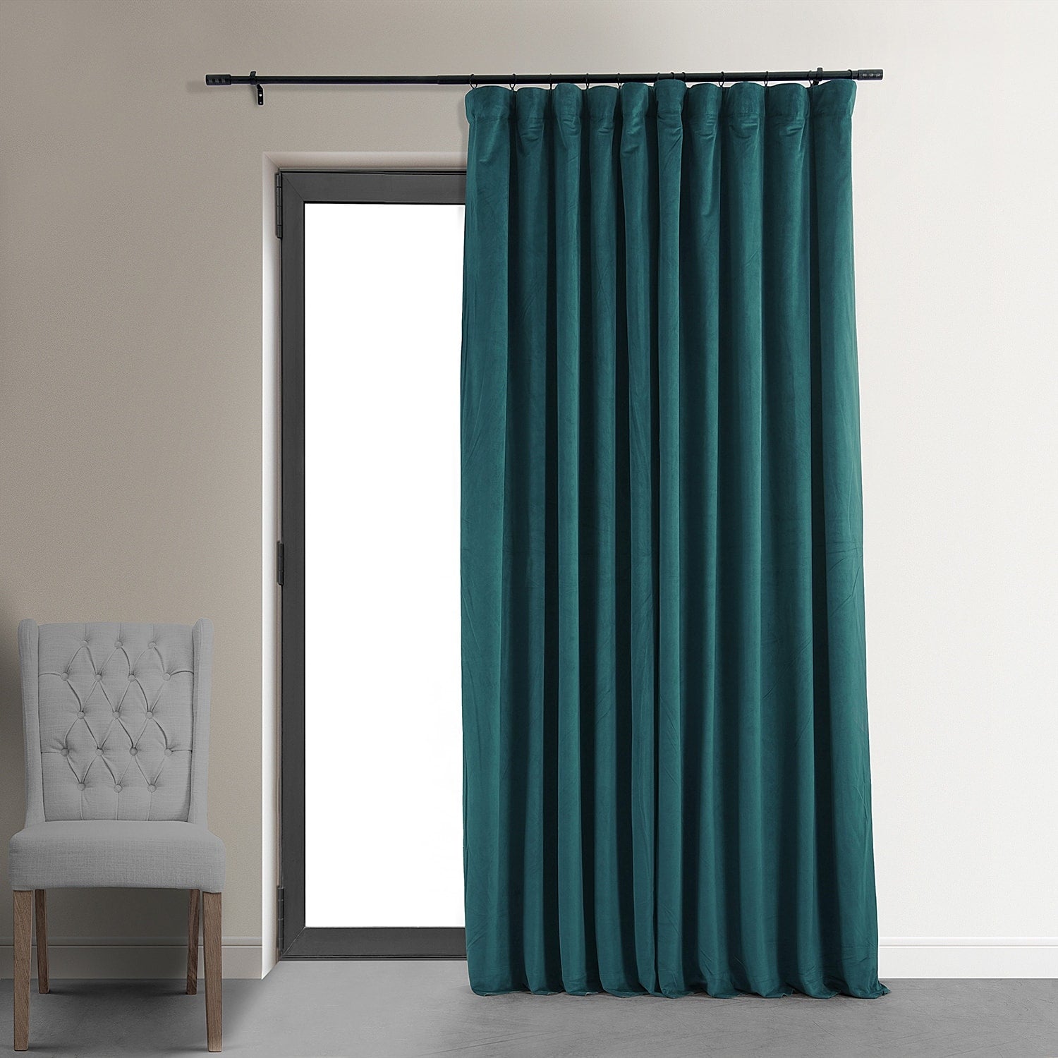 Exclusive Fabrics Signature Extra Wide Blackout Velvet Curtains (1 Panel) - Luxurious Blackout Drapes