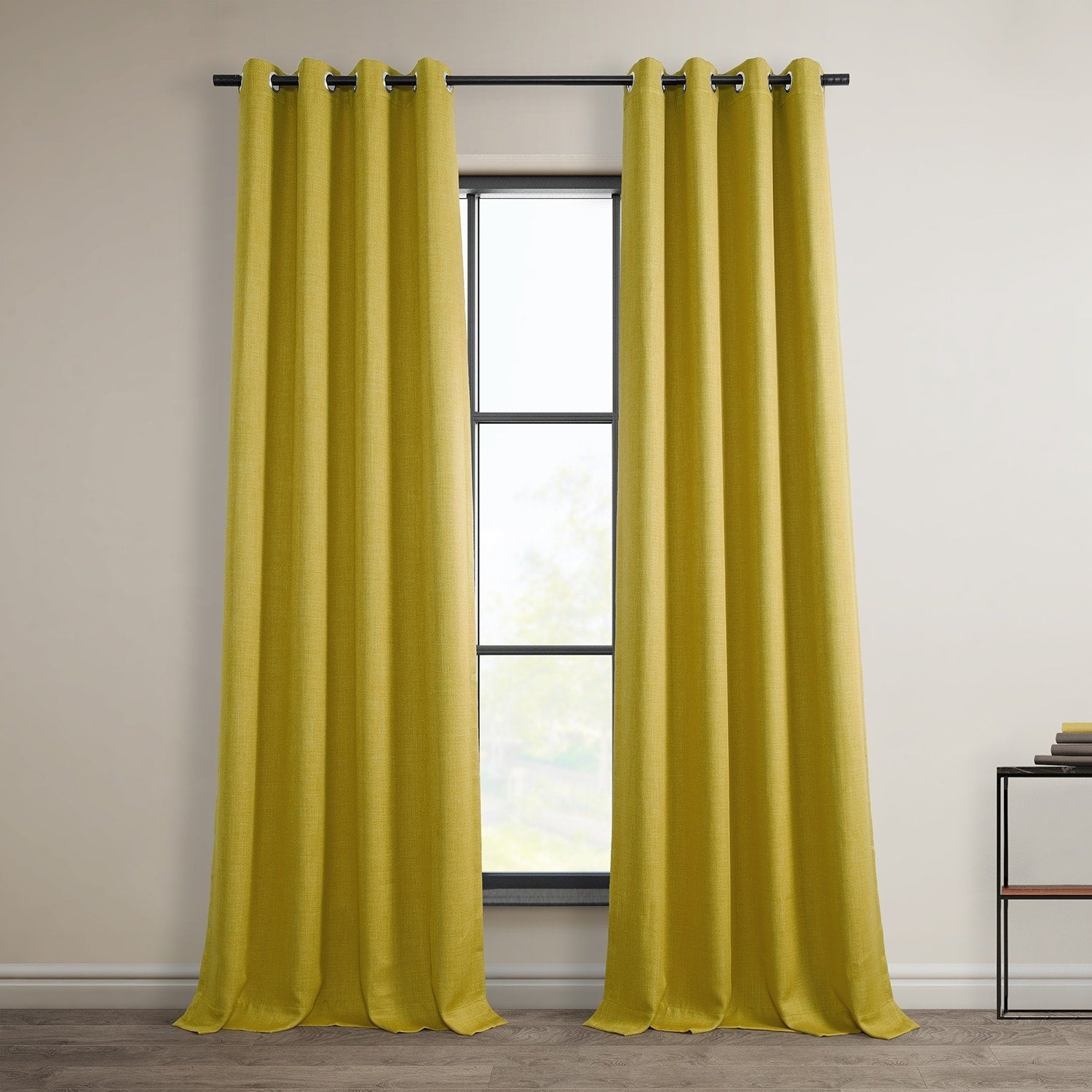 Exclusive Fabrics Faux Linen Grommet Room Darkening Curtain (1 Panel)