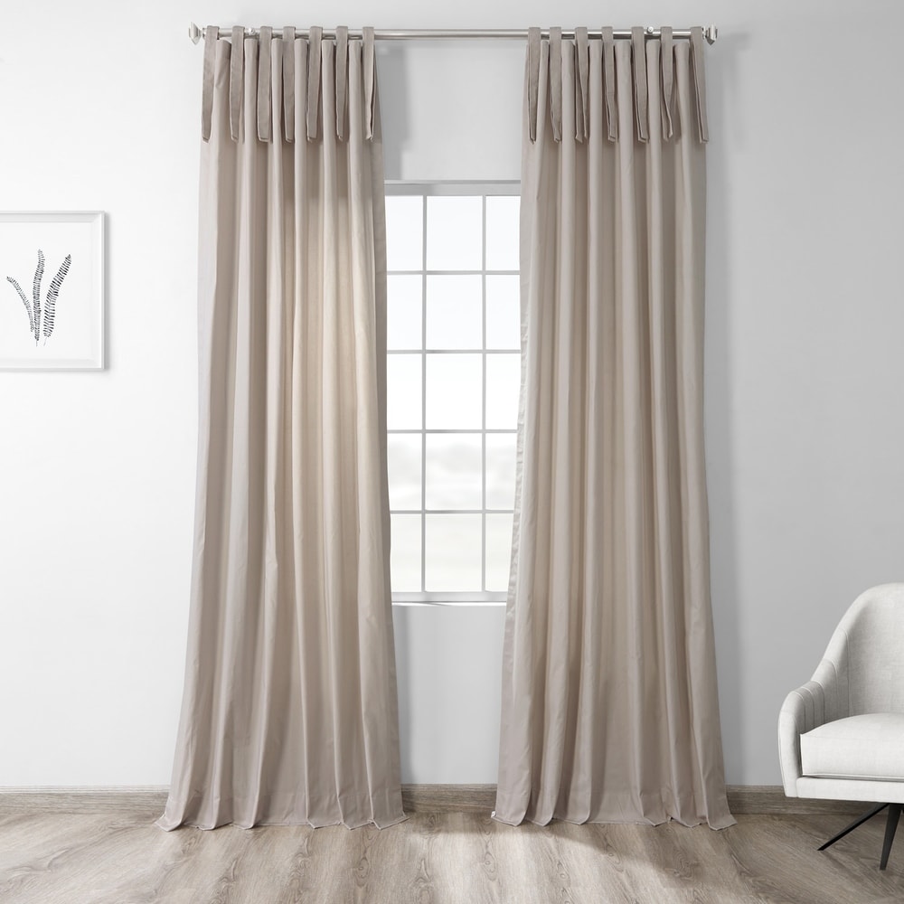 Exclusive Fabrics Solid Cotton Tie-Top Curtain (1 Panel)