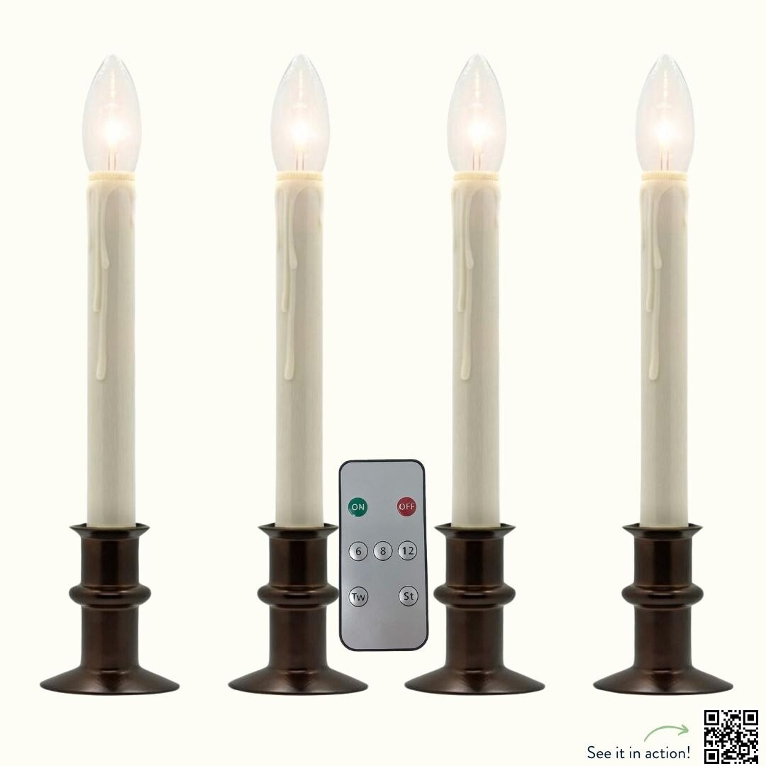 B/O Bi Directional IR Window Hugger Candles w/Remote (Set of 2 or 4)