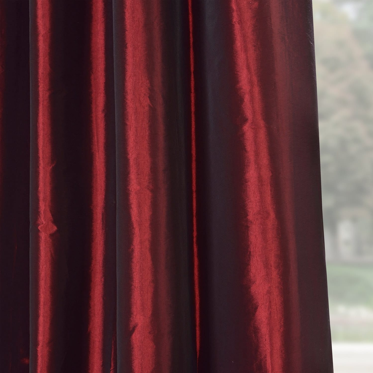 Exclusive Fabrics Single Ruched Faux Solid Taffeta Curtain (1 Panel)