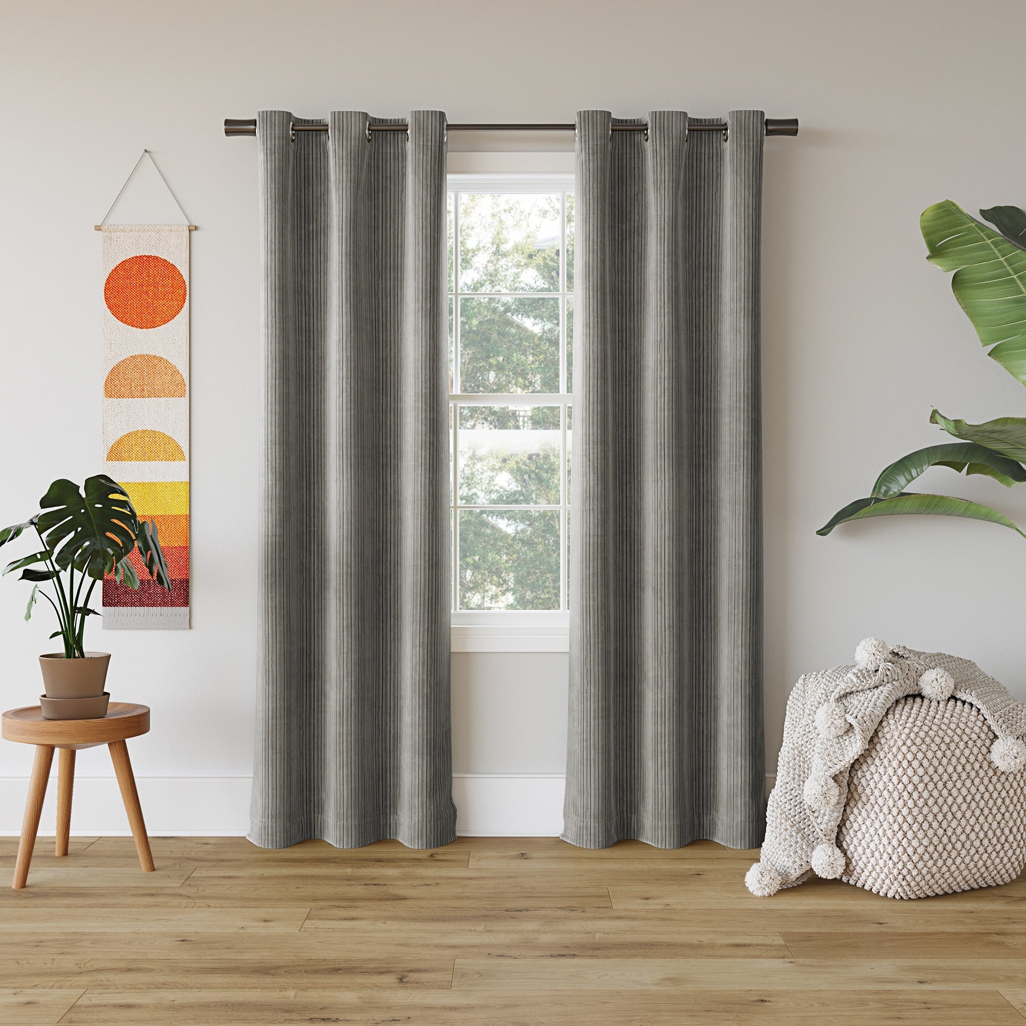 Sun Zero Cascade Pleated Velvet Blackout Grommet 1-Piece Curtain Panel, Single Panel