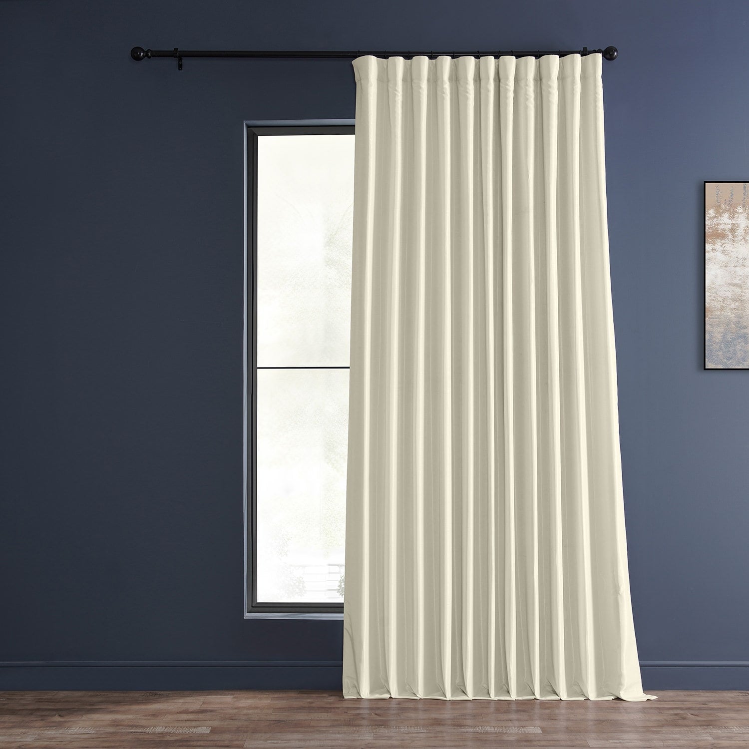 Exclusive Fabrics Blackout Extra Wide Faux Dupioni Curtain (1 Panel)