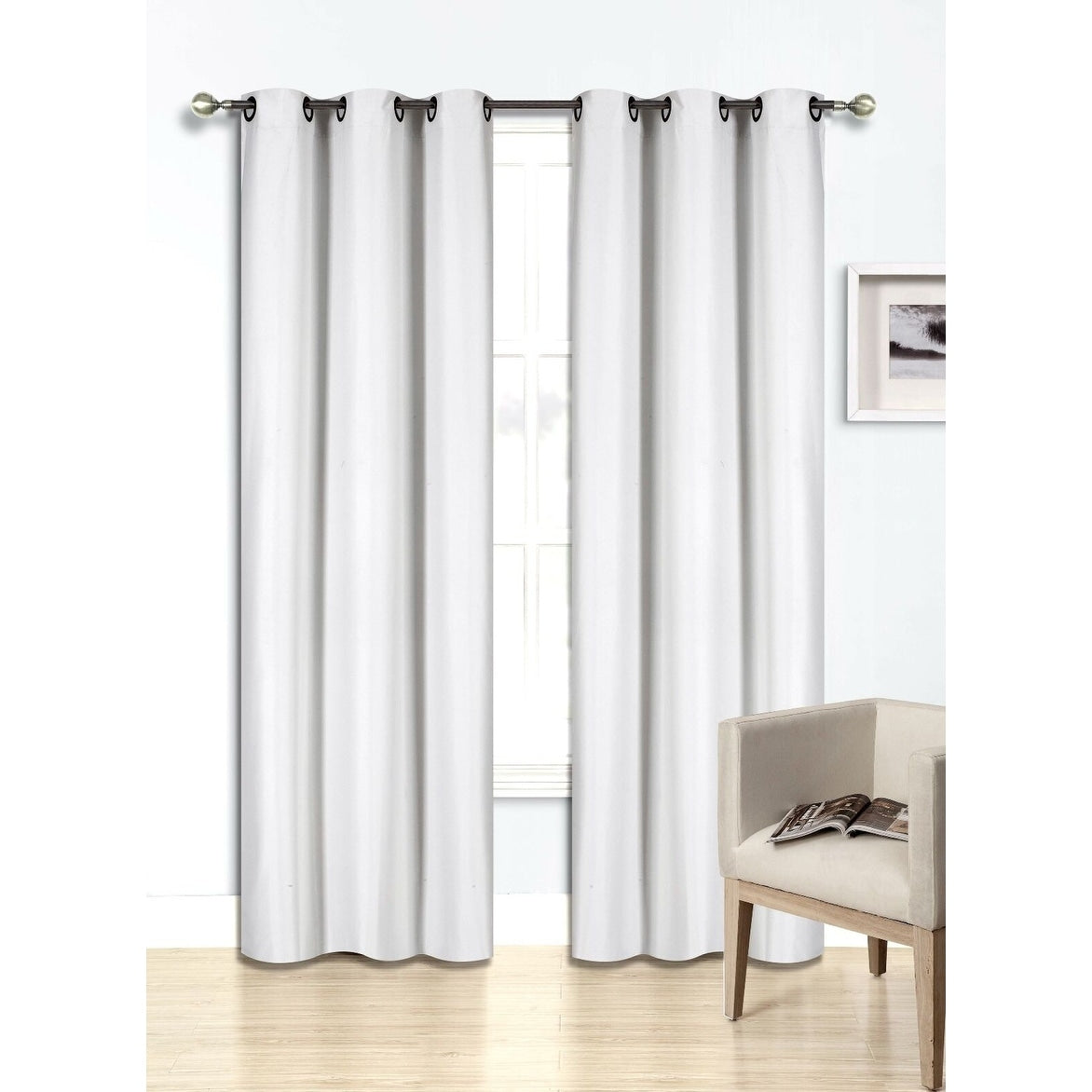 2 Pcs 108 Inch Heavy Insulated Blackout Curtain Panels