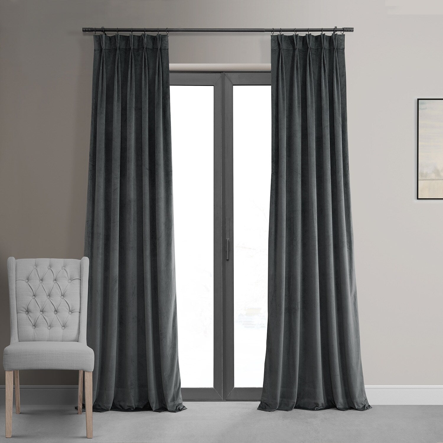 Exclusive Fabrics Signature Pleated Blackout Velvet Curtain (1 Panel)