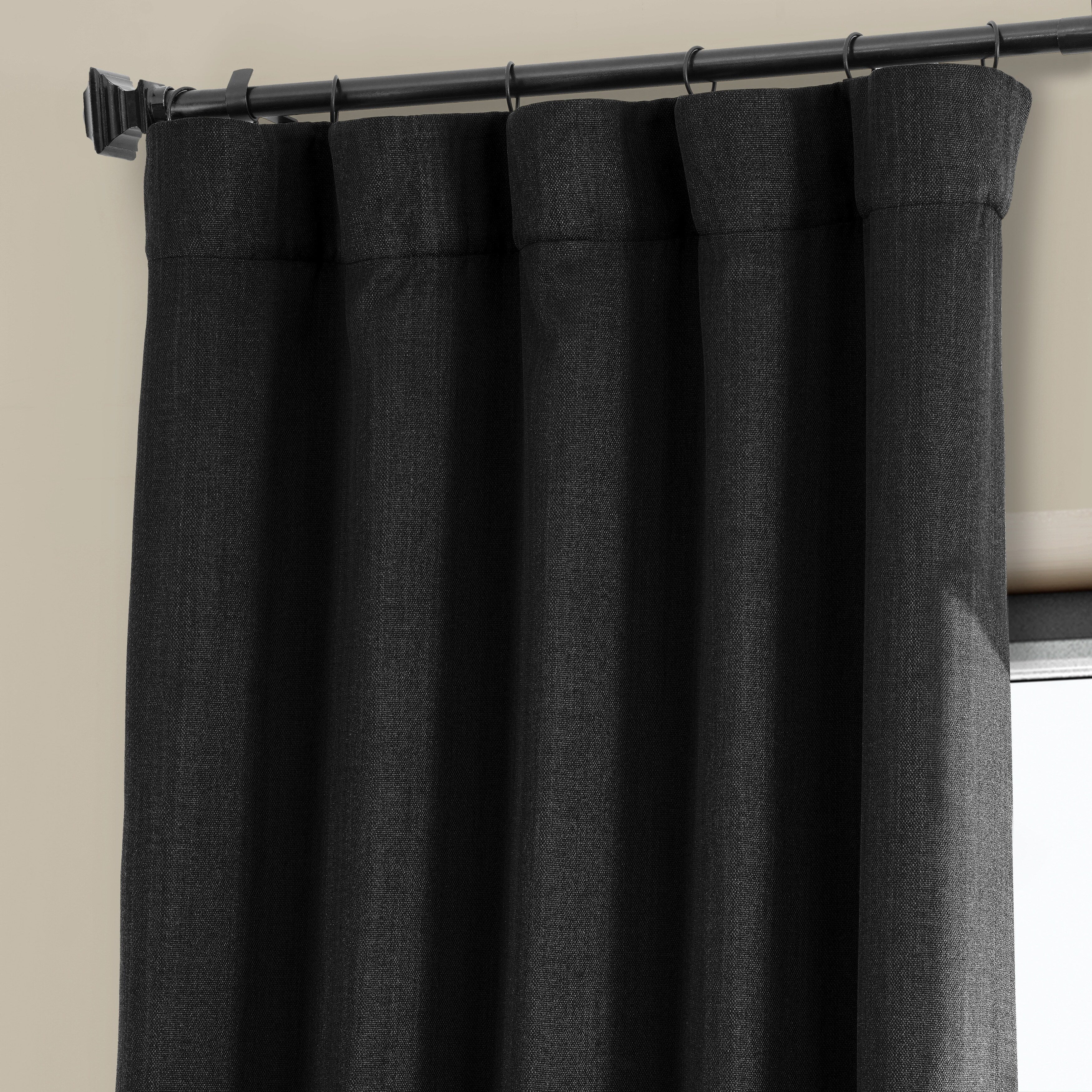 Exclusive Fabrics Faux Linen Room Darkening Curtain (1 Panel)