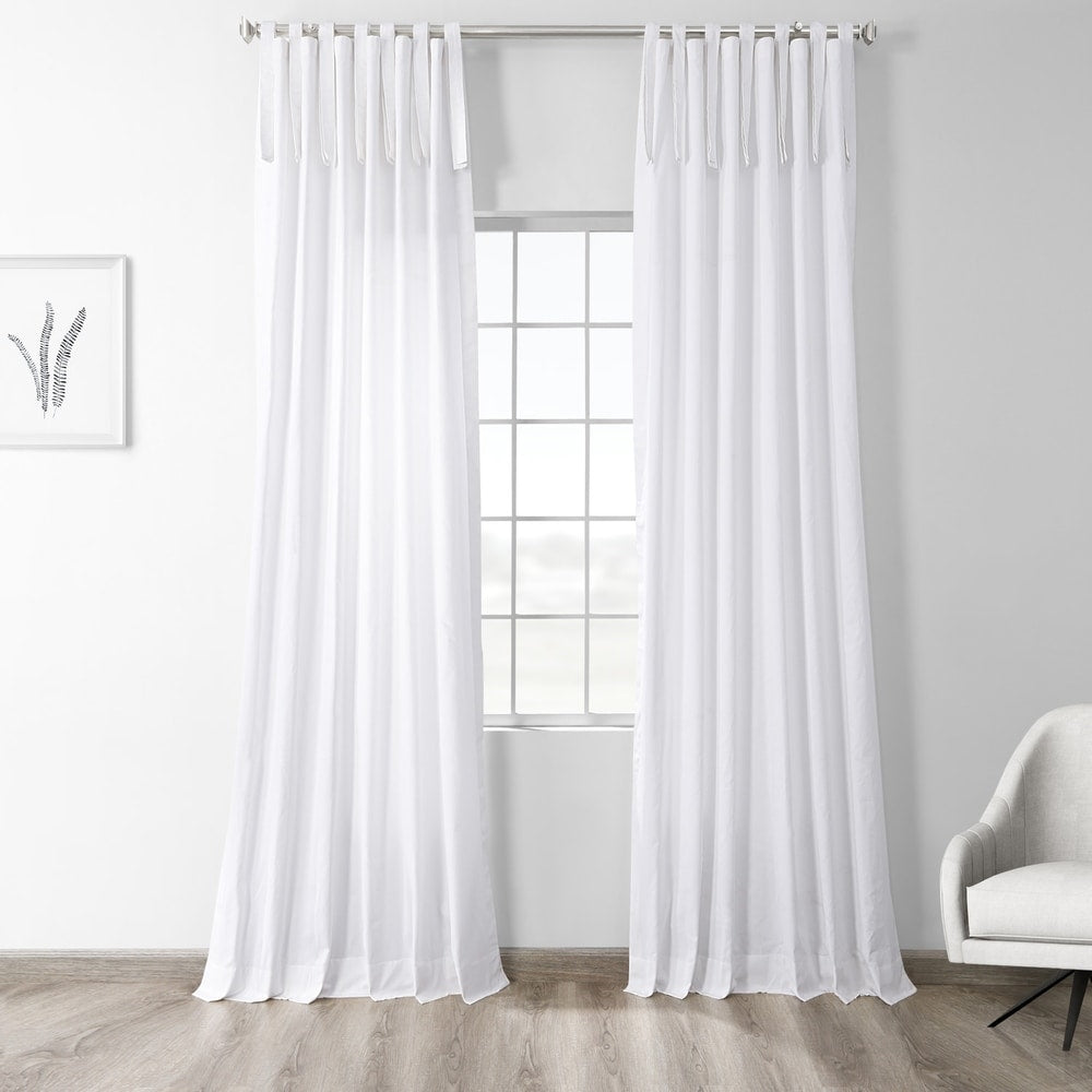 Exclusive Fabrics Solid Cotton Tie-Top Curtain (1 Panel)